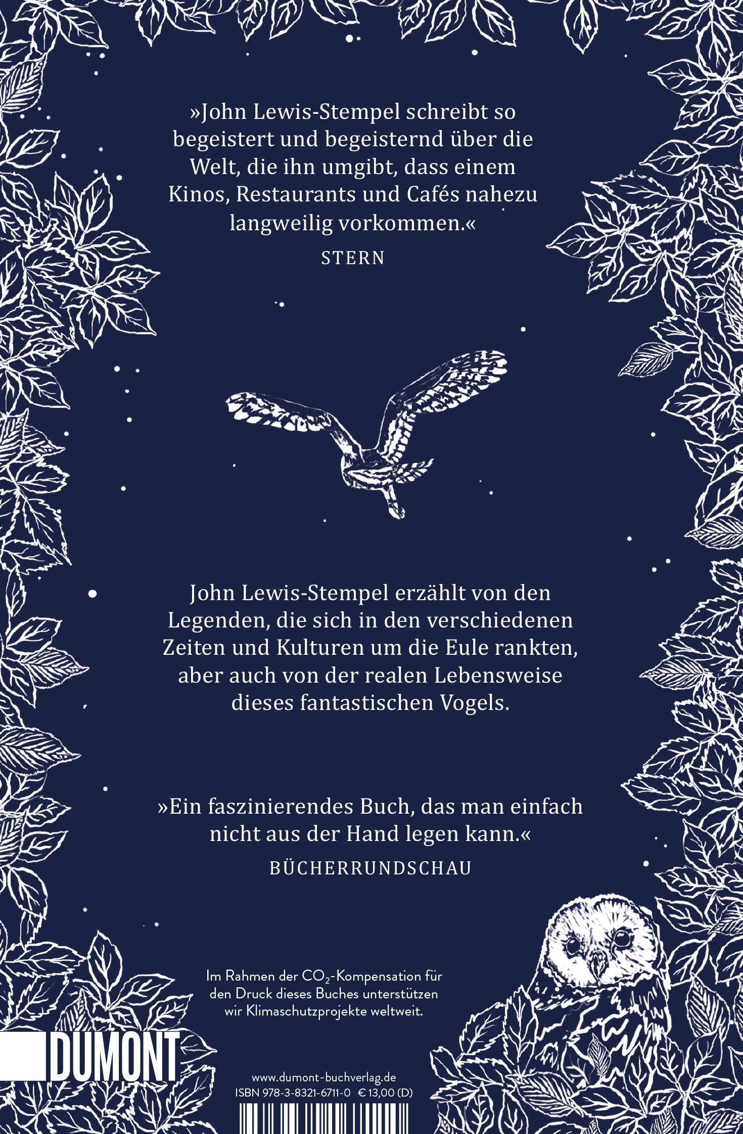 Buchrückseite von 'Das geheime Leben der Eule' mit Klappentext - Taschenbuch