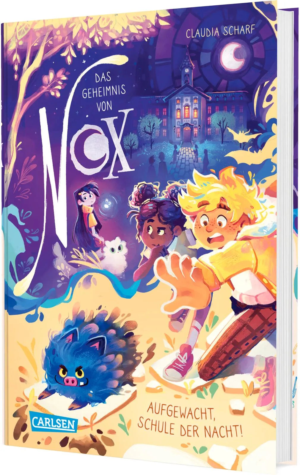 Buchcover von 'Das Geheimnis von Nox 2: Aufgewacht, Schule der Nacht!' - Gebundene Ausgabe von Claudia Scharf
