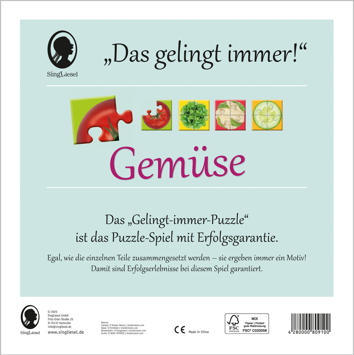 Das "Gelingt immer"-Puzzle Gemüse. Das Puzzle-Spiel für Senioren mit Demenz – Ansicht