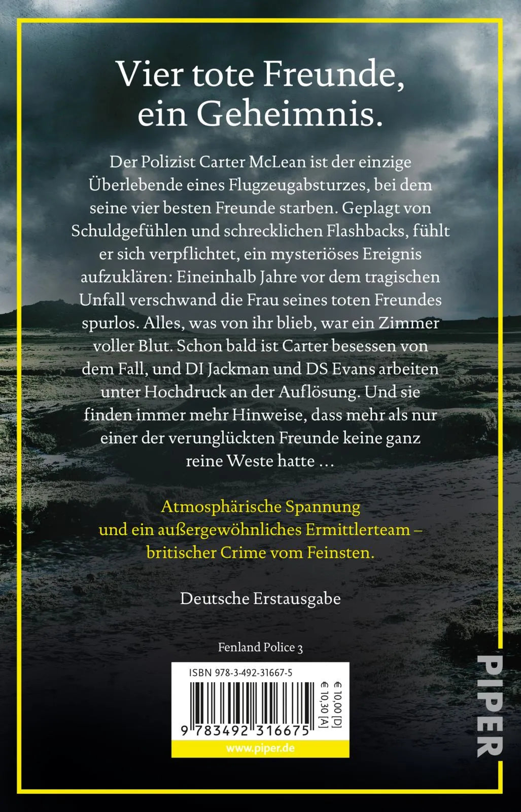 Buchrückseite von 'Das Gewissen der Toten' mit Klappentext - Taschenbuch