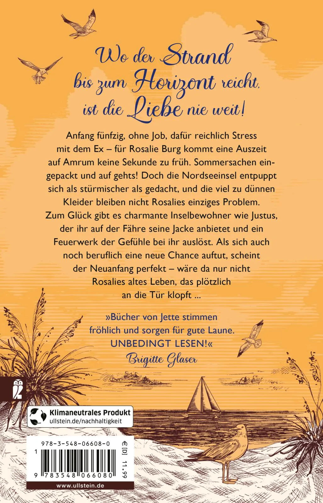Buchrückseite von 'Das Glück ist nur eine Insel entfernt' mit Klappentext - Taschenbuch