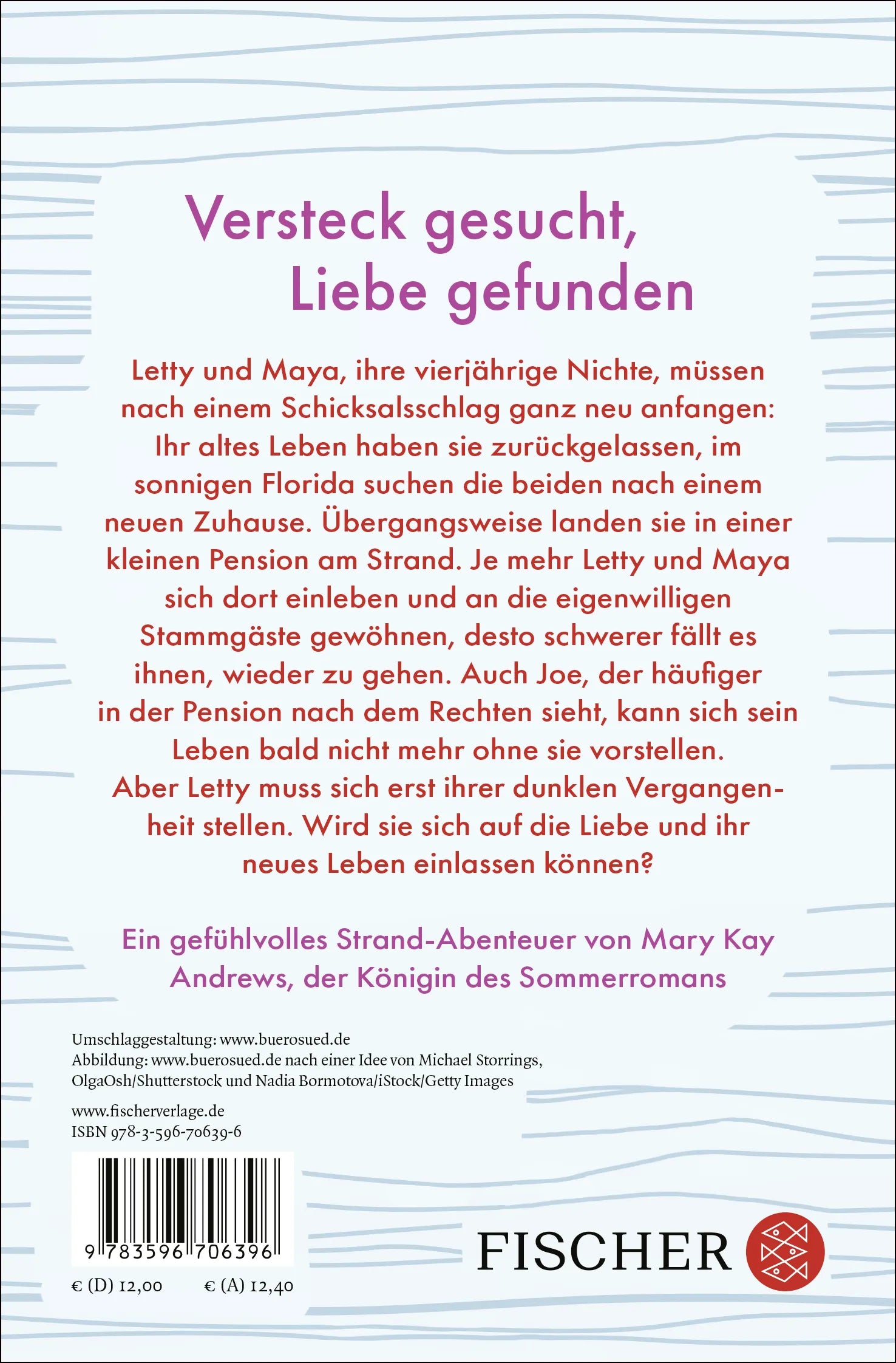 Buchrückseite von 'Das Glück wartet am Strand' mit Klappentext - Taschenbuch