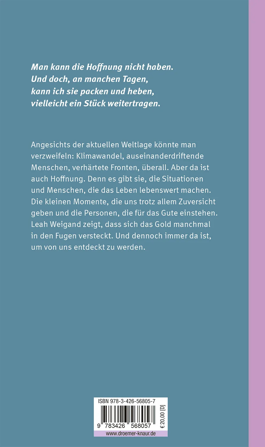 Rückseite: Das Gold in den Fugen (Hardcover)