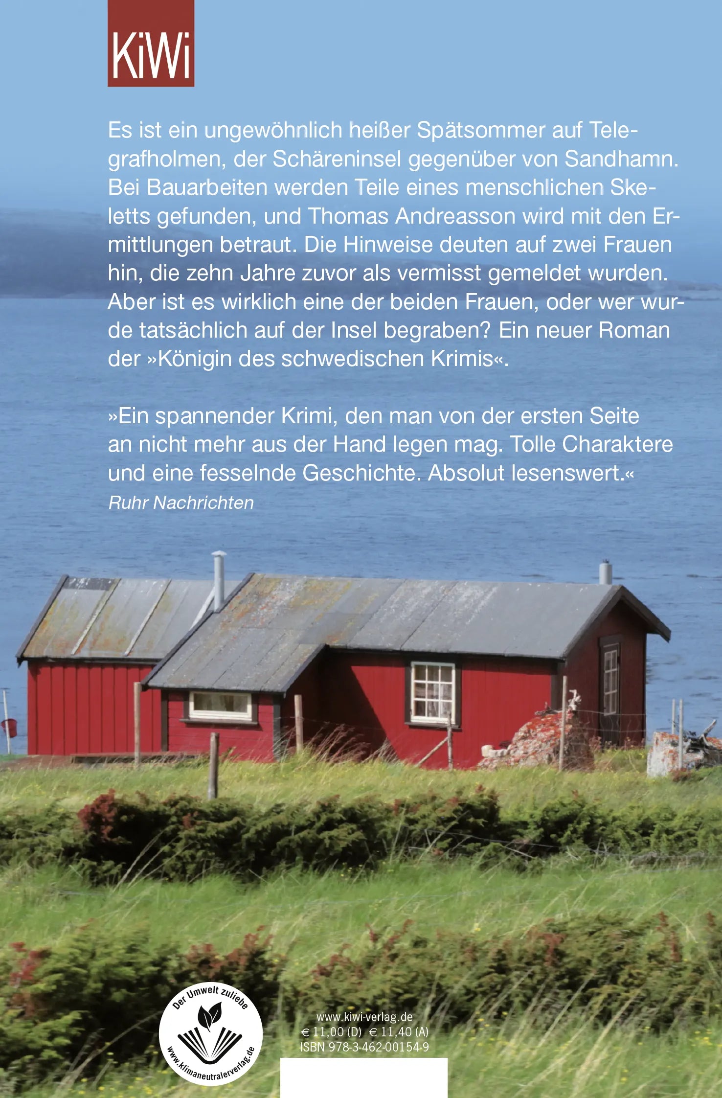 Buchrückseite von 'Das Grab in den Schären' mit Klappentext - Taschenbuch