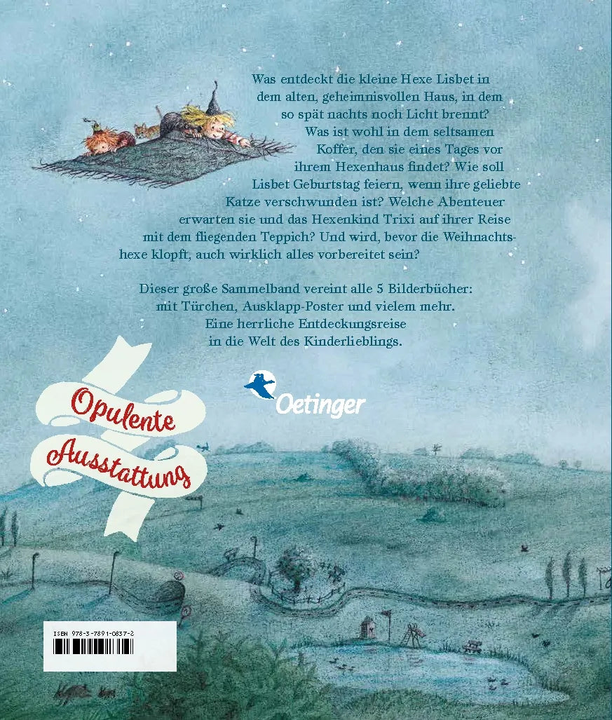 Buchrückseite von 'Das große Buch der kleinen Hexe' mit Klappentext - Gebundene Ausgabe