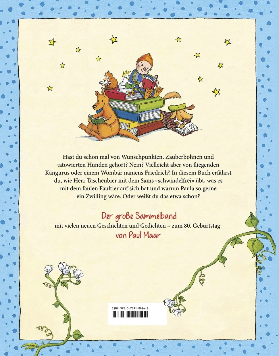 Buchrückseite von 'Das große Buch von Paul Maar' mit Klappentext - Gebundene Ausgabe