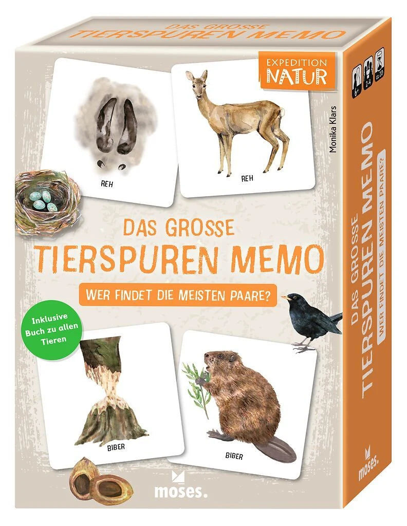 Gesellschaftsspiel: Das große Tierspuren Memo