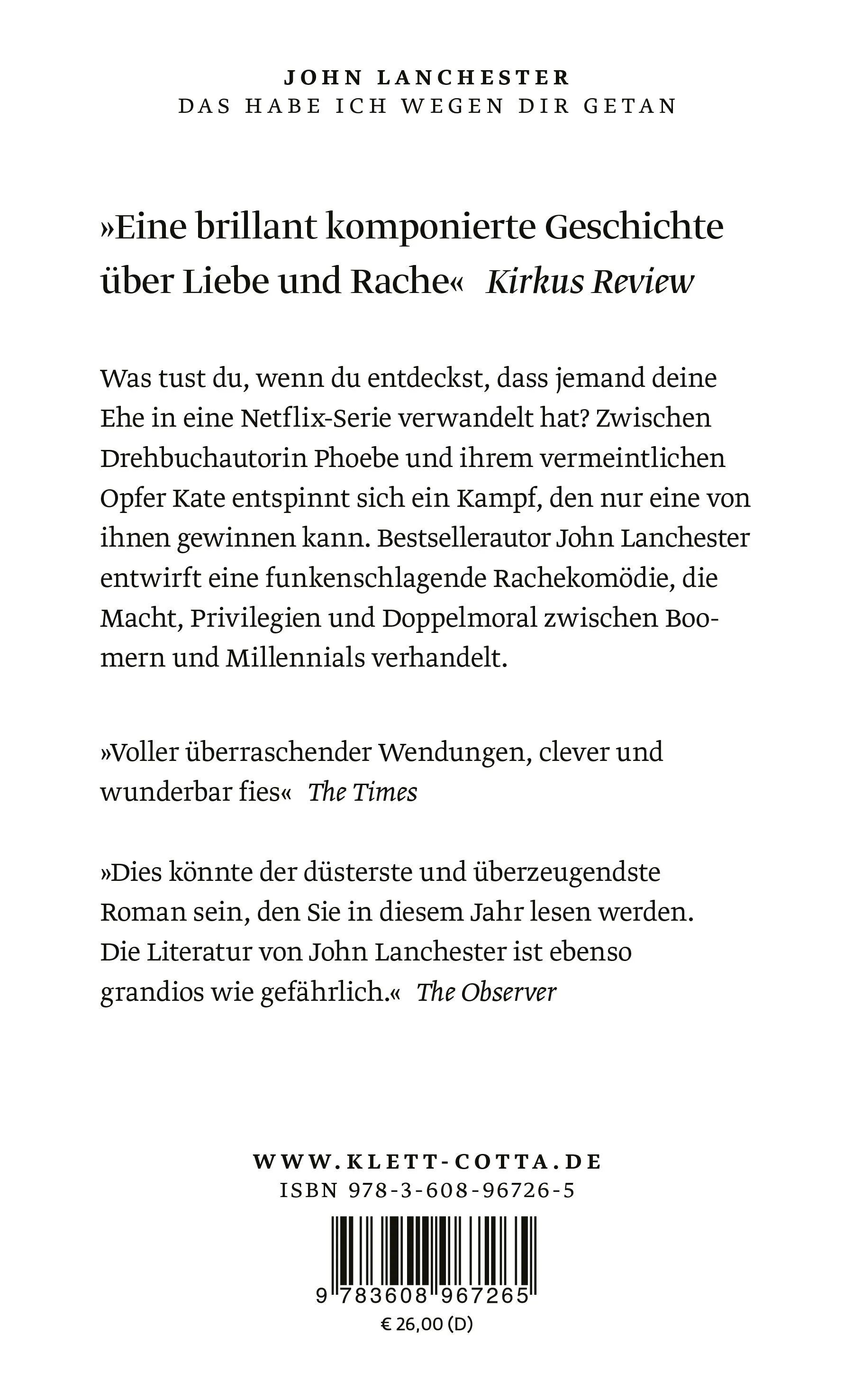 Rückseite: Das habe ich wegen dir getan (Hardcover)