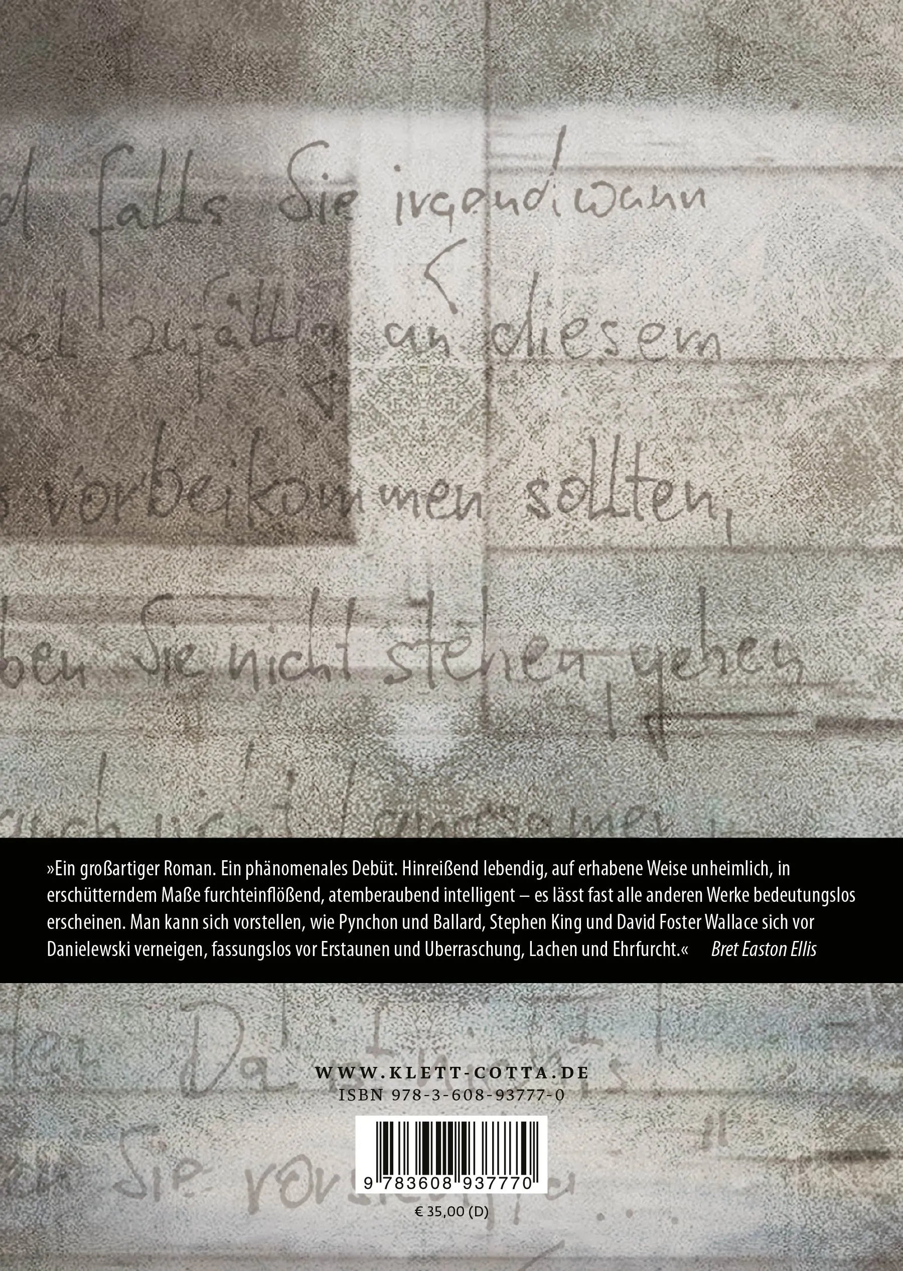 Buchrückseite von 'Das Haus' mit Klappentext - Gebundene Ausgabe