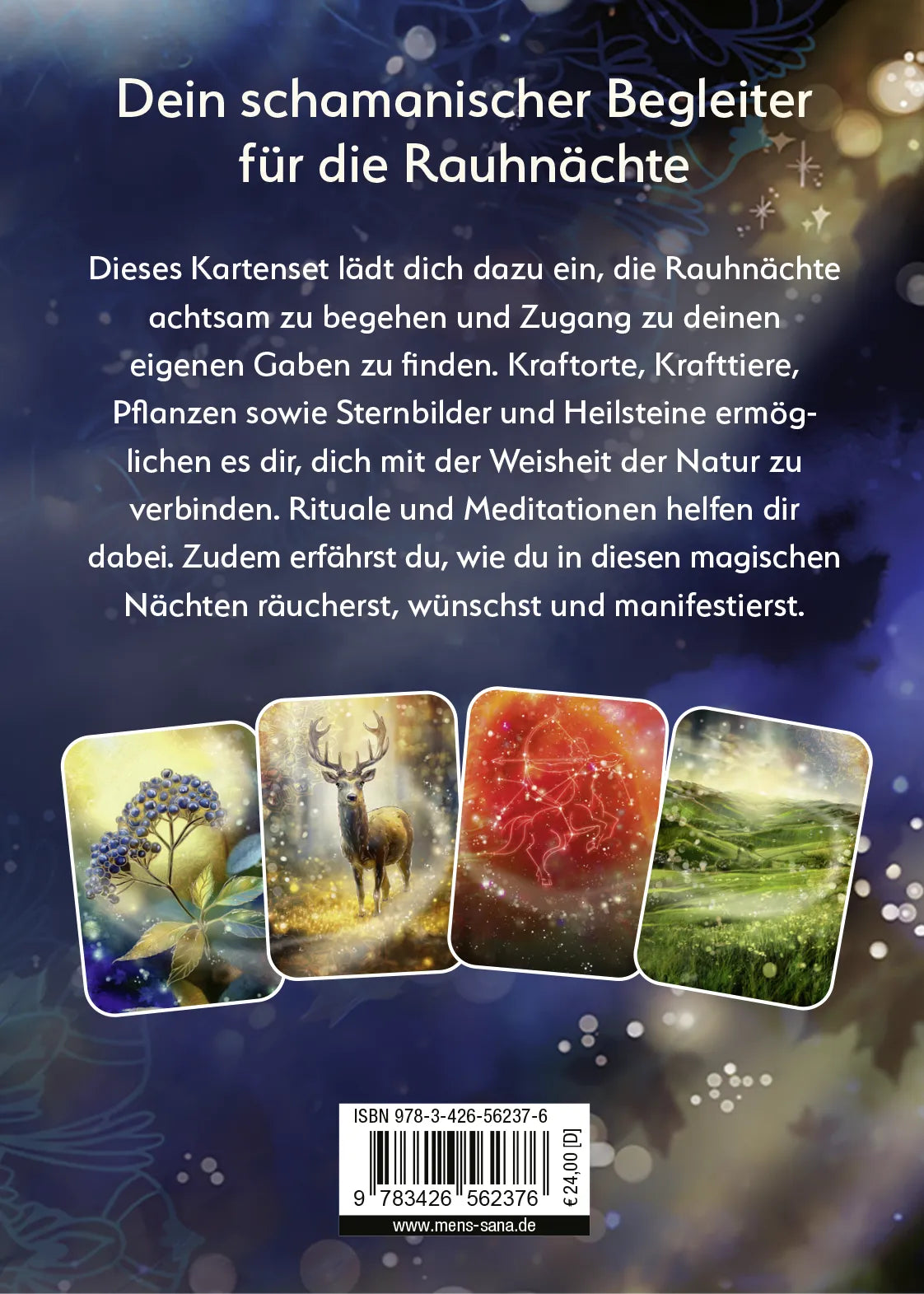 Buchrückseite von 'Das heilende Orakel der Rauhnächte' mit Klappentext - Taschenbuch