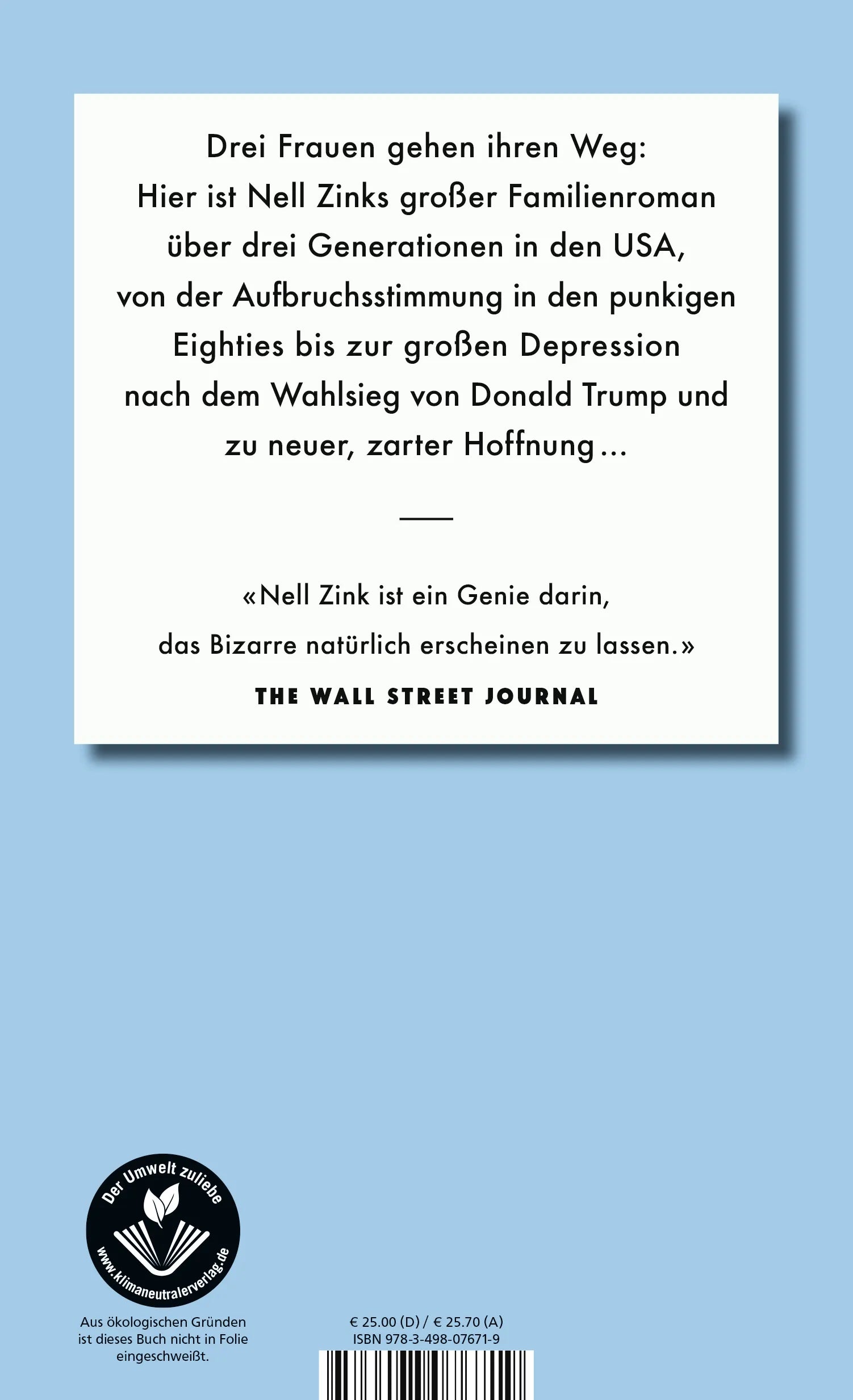 Buchrückseite von 'Das Hohe Lied' mit Klappentext - Gebundene Ausgabe