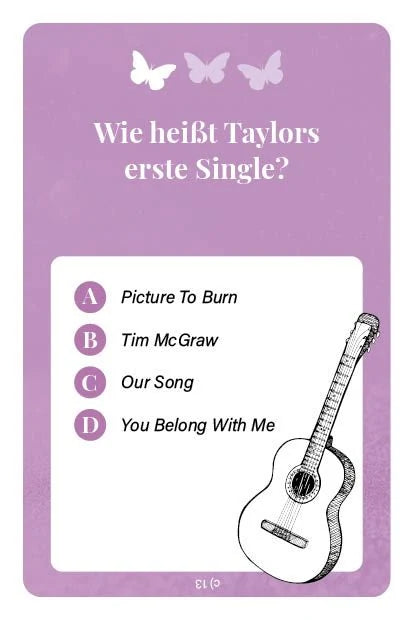 Kartenspiel: Das inoffizielle Quiz für Taylor Swift-Fans – Ansicht