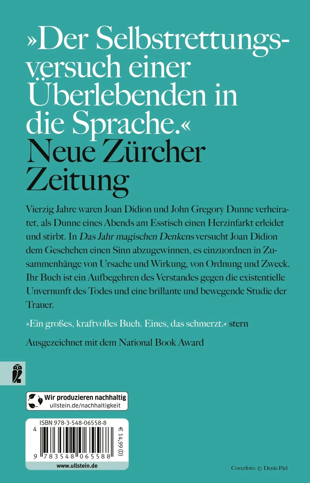 Buchrückseite von 'Das Jahr magischen Denkens' mit Klappentext - Taschenbuch
