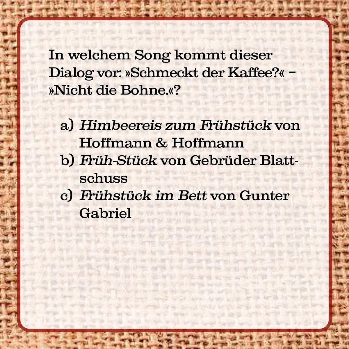 Das Kaffee-Quiz – Ansicht