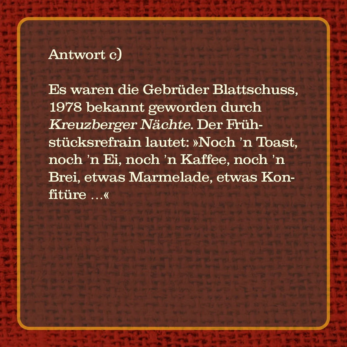 Das Kaffee-Quiz – Ansicht