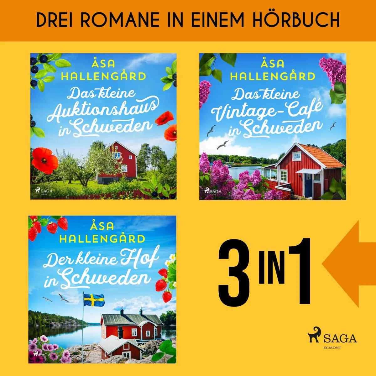 Cover: Das kleine Auktionshaus in Schweden, Das kleine Vintage-Café in Schweden, Der kleine Hof in Schweden (Hörbuch Download) von Åsa Hallengård