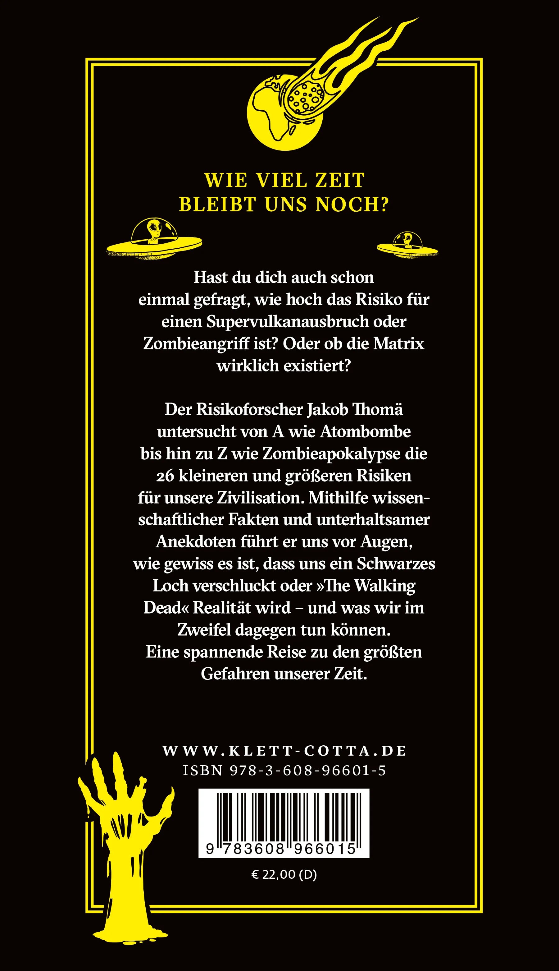 Buchrückseite von 'Das kleine Buch der großen Risiken' mit Klappentext - Gebundene Ausgabe