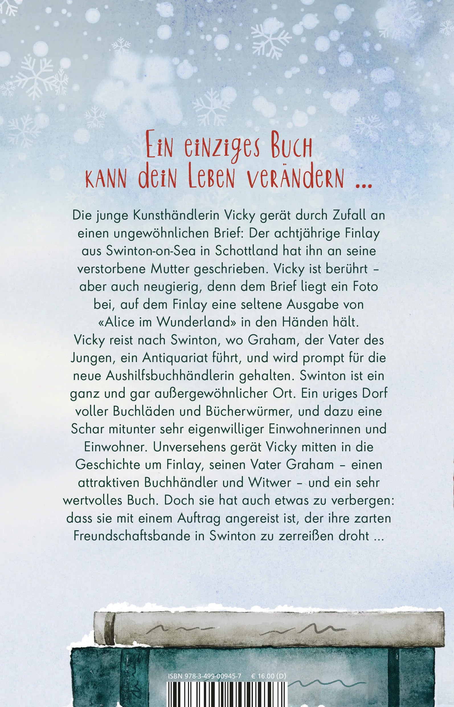 Buchrückseite von 'Das kleine Bücherdorf: Winterglitzern' mit Klappentext - Paperback