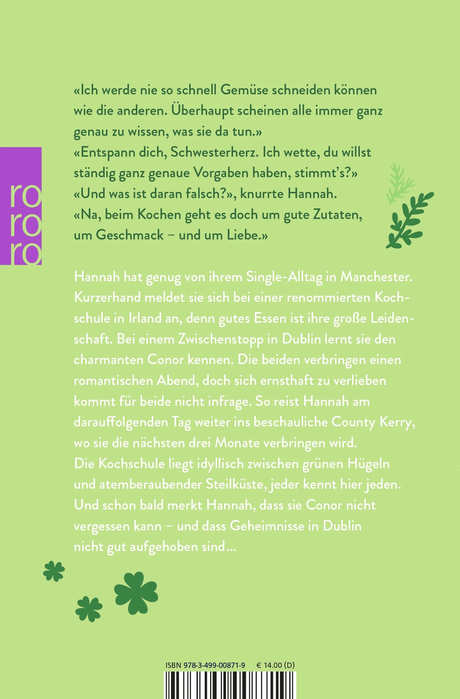 Buchrückseite von 'Das kleine Cottage in Irland' mit Klappentext - Taschenbuch