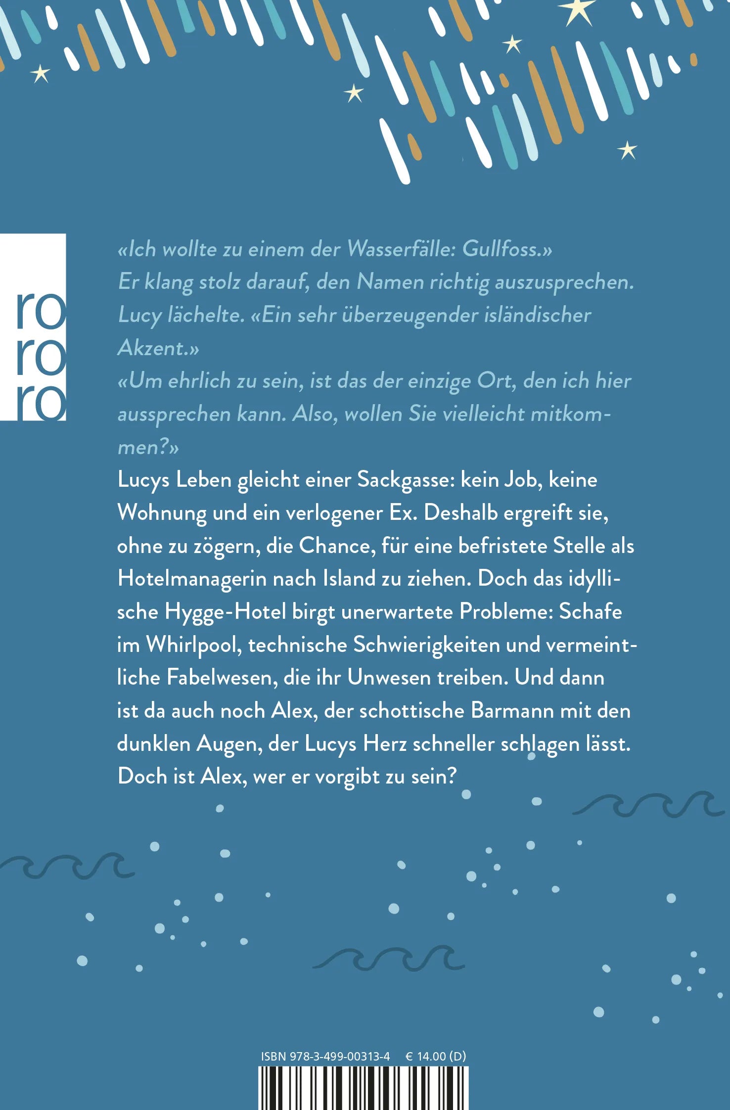 Buchrückseite von 'Das kleine Hotel auf Island' mit Klappentext - Taschenbuch