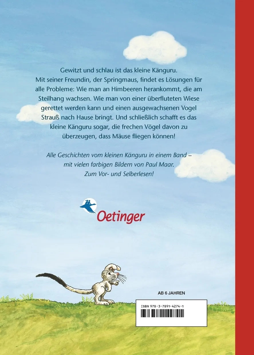 Buchrückseite von 'Das kleine Känguru. Alle Geschichten in einem Band' mit Klappentext - Gebundene Ausgabe