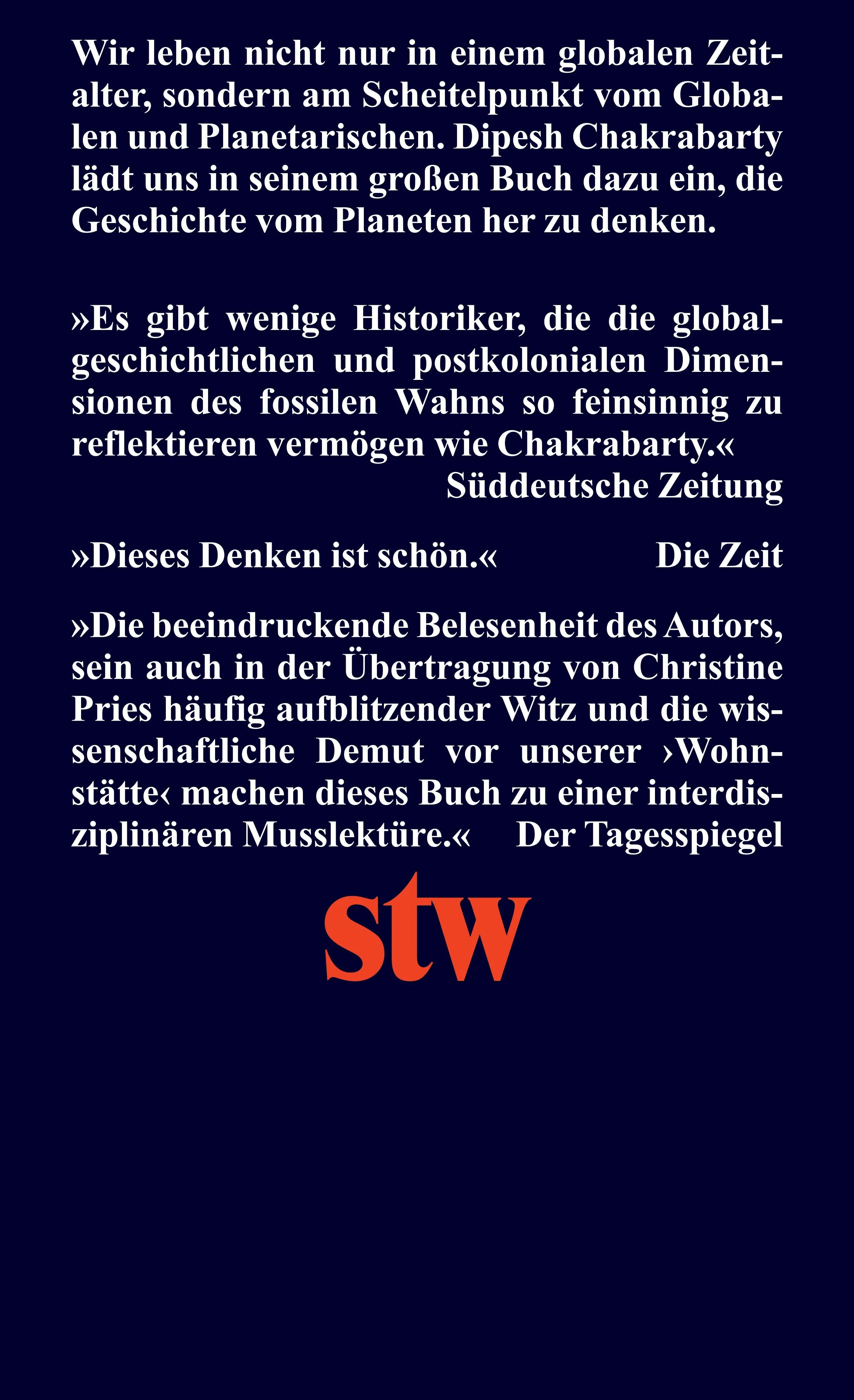 Buchrückseite von 'Das Klima der Geschichte im planetarischen Zeitalter' mit Klappentext - Taschenbuch