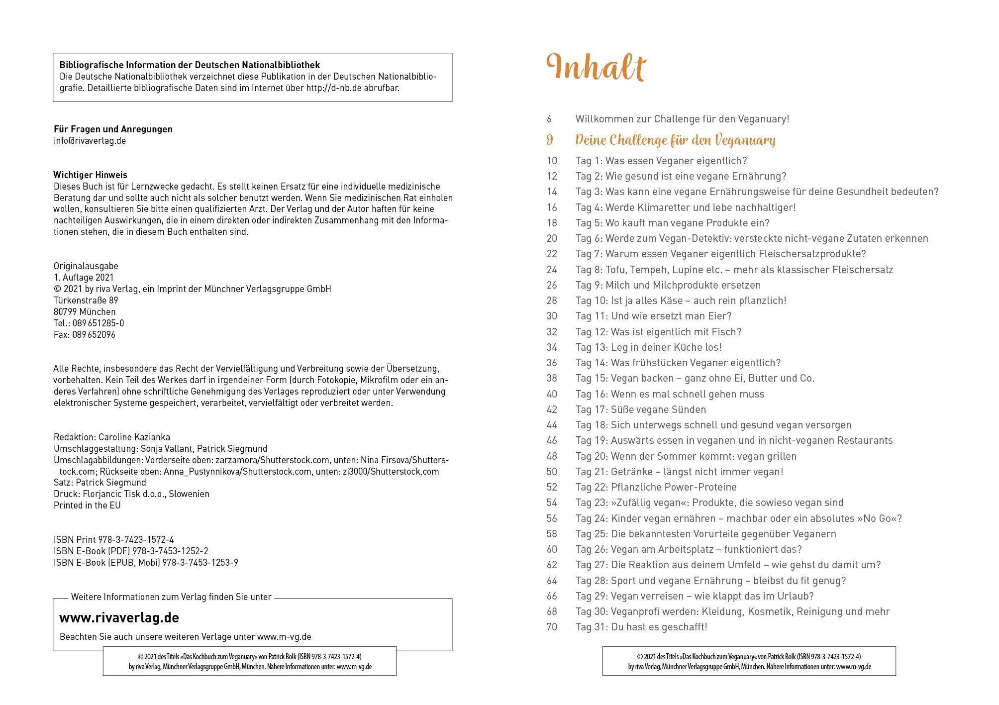 Innenansicht von 'Das Kochbuch zum Veganuary' - Taschenbuch