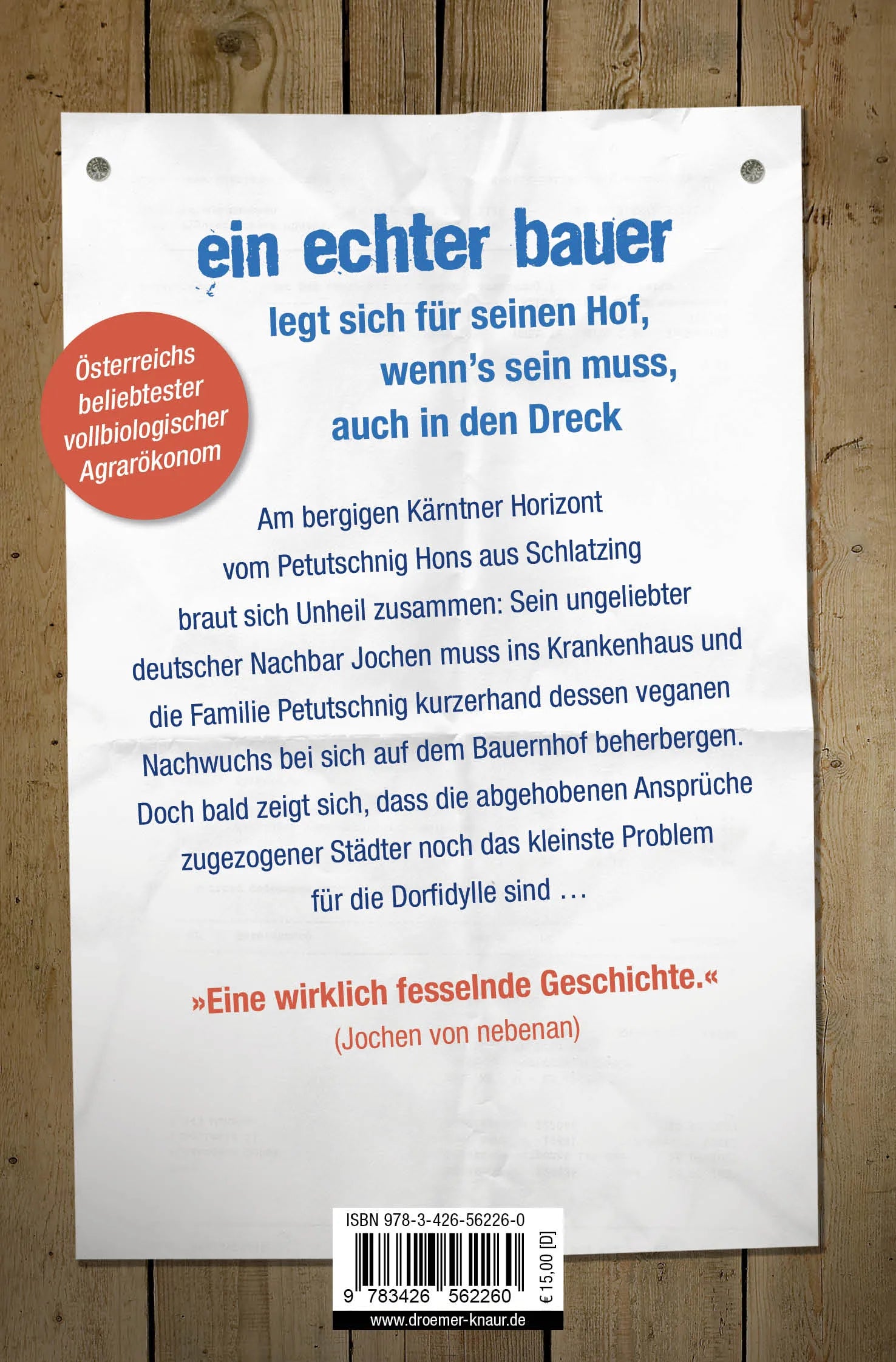 Buchrückseite von 'Das Leben ist kein Bauernhof' mit Klappentext - Taschenbuch