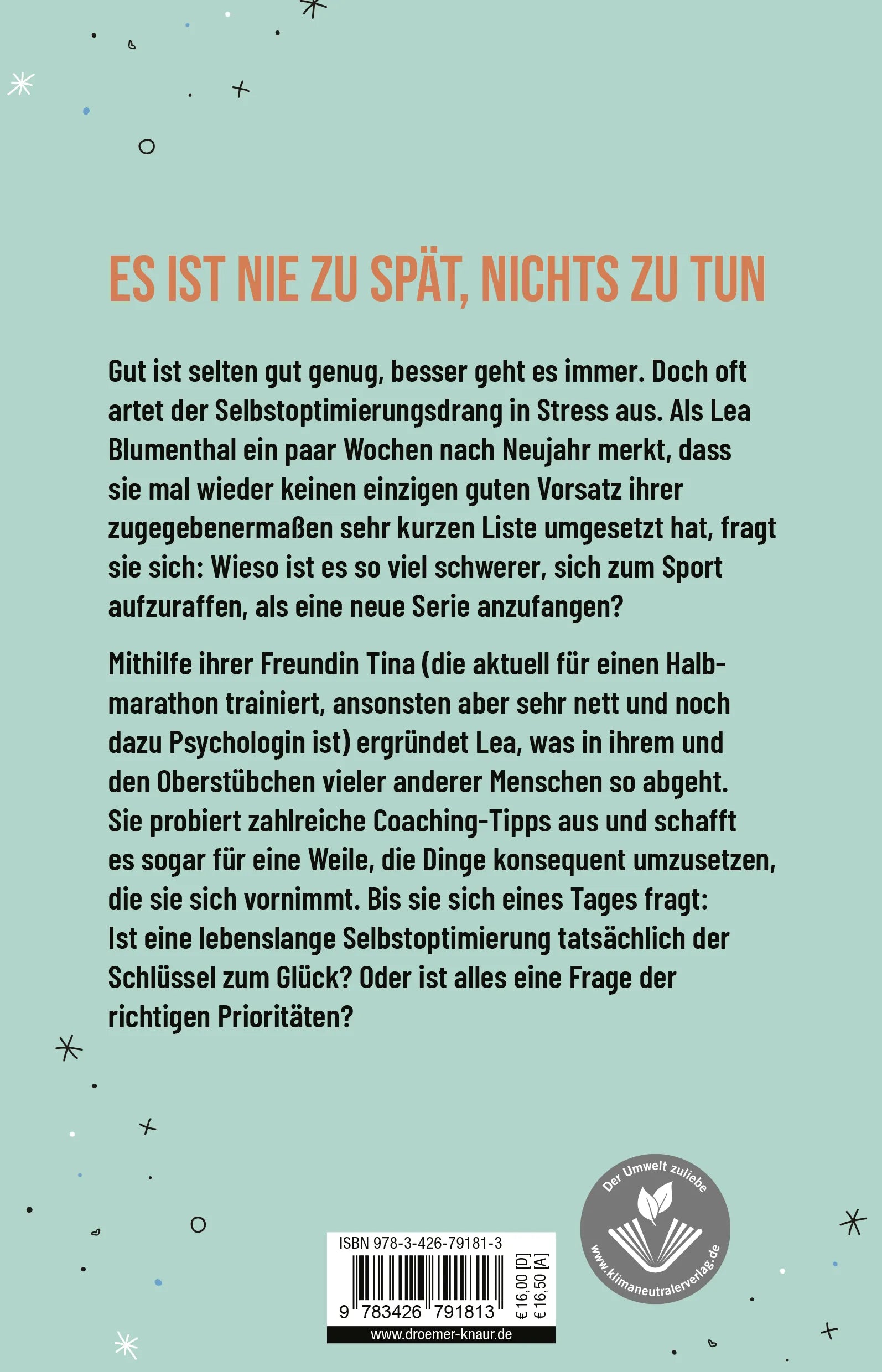 Buchrückseite von 'Das Leben ist zu kurz für diesen Scheiß' mit Klappentext - Paperback