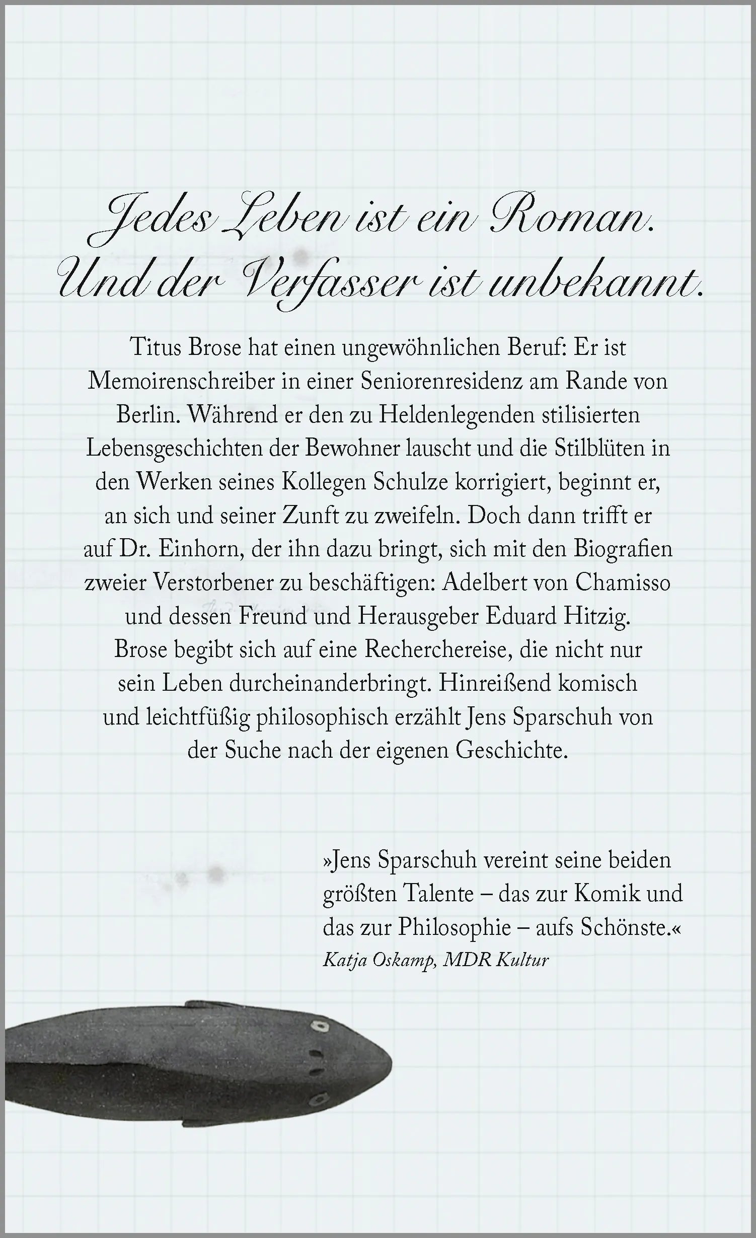 Buchrückseite von 'Das Leben kostet viel Zeit' mit Klappentext - Gebundene Ausgabe