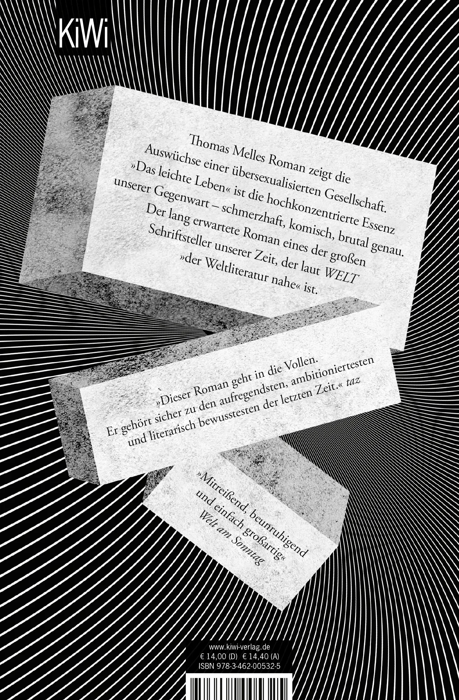 Buchrückseite von 'Das leichte Leben' mit Klappentext - Taschenbuch