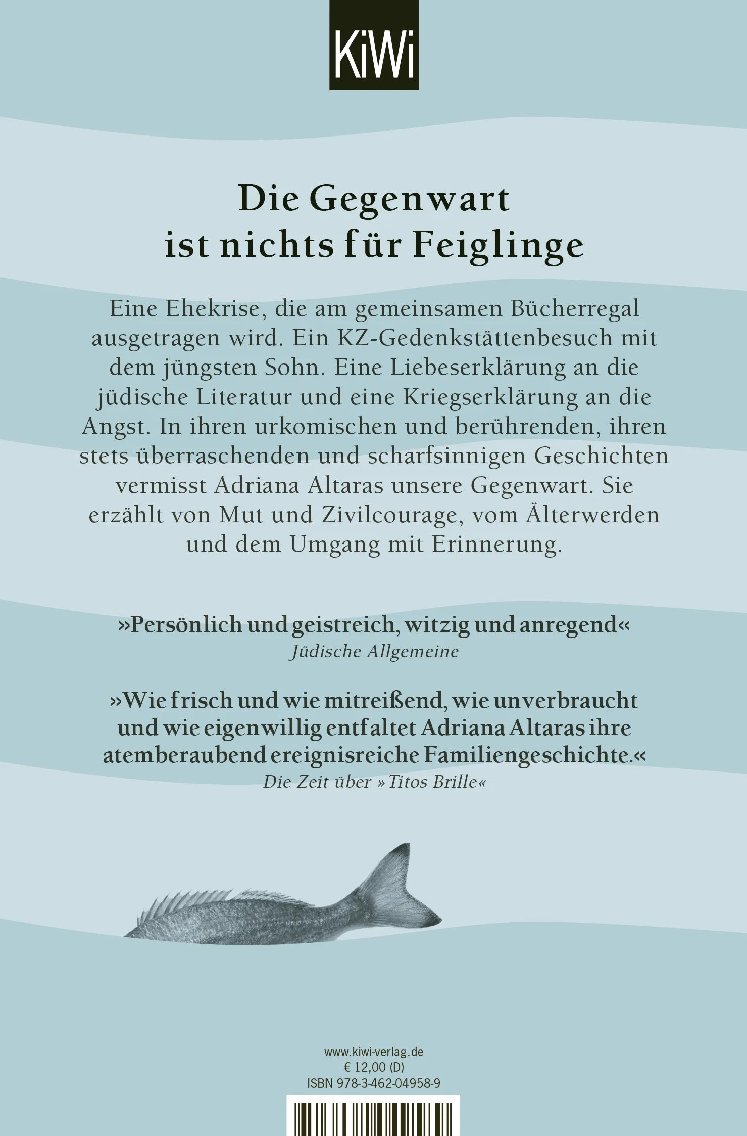 Buchrückseite von 'Das Meer und ich waren im besten Alter' mit Klappentext - Taschenbuch