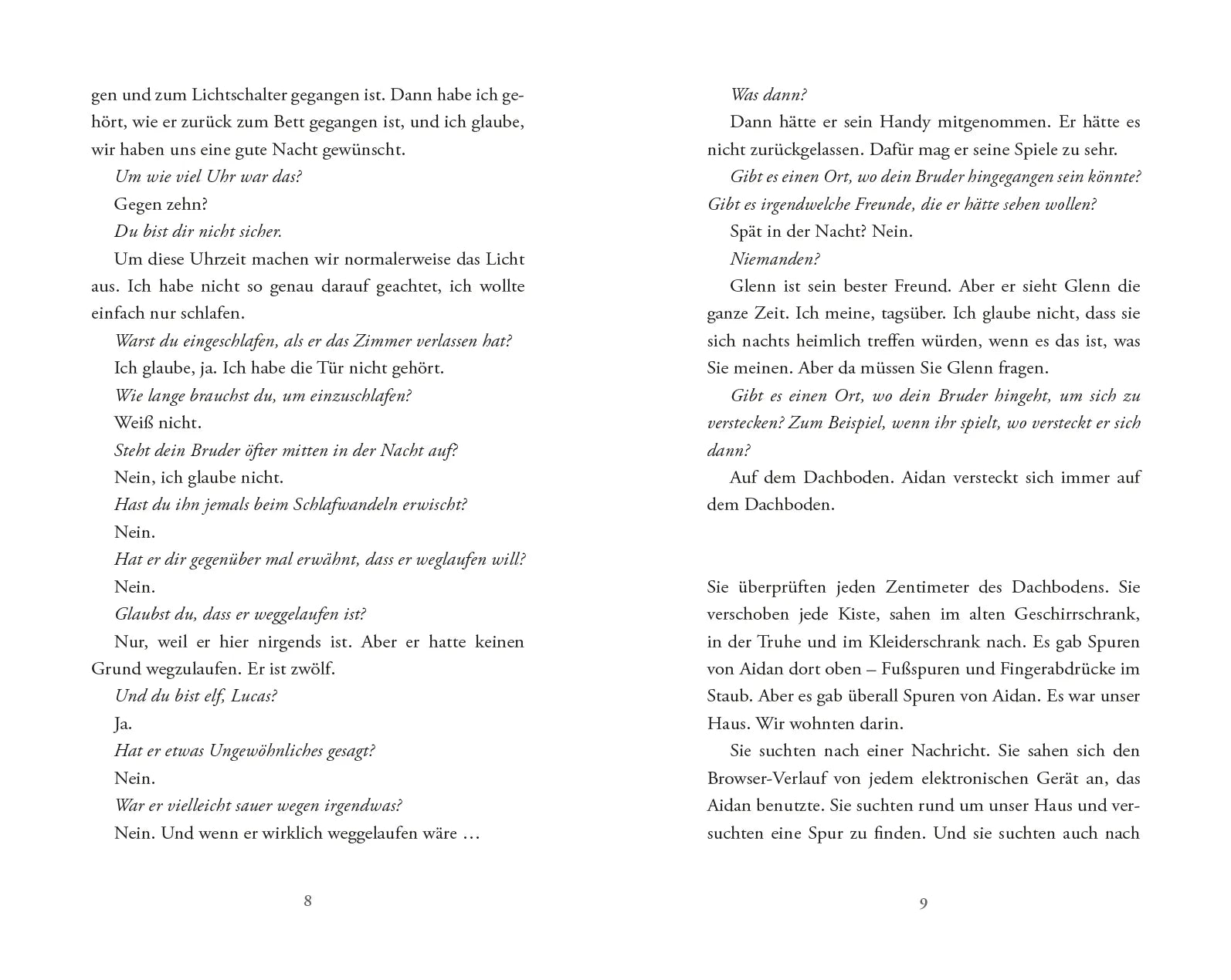Innenansicht von 'Das mysteriöse Verschwinden des Aidan S.' - Gebundene Ausgabe