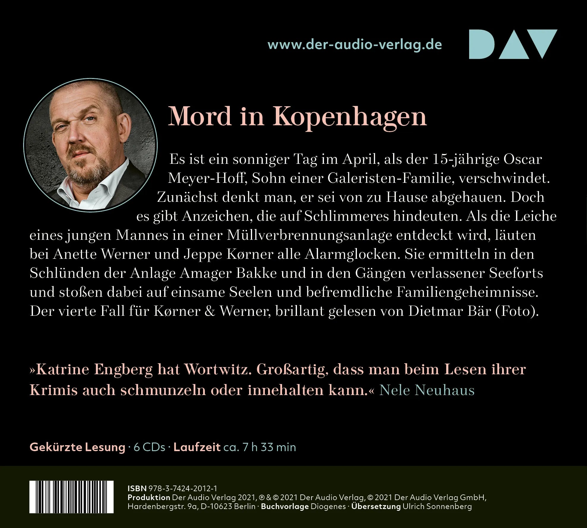 Buchrückseite von 'Das Nest. Der Kopenhagen-Krimi' mit Klappentext - Hörbuch (CD)