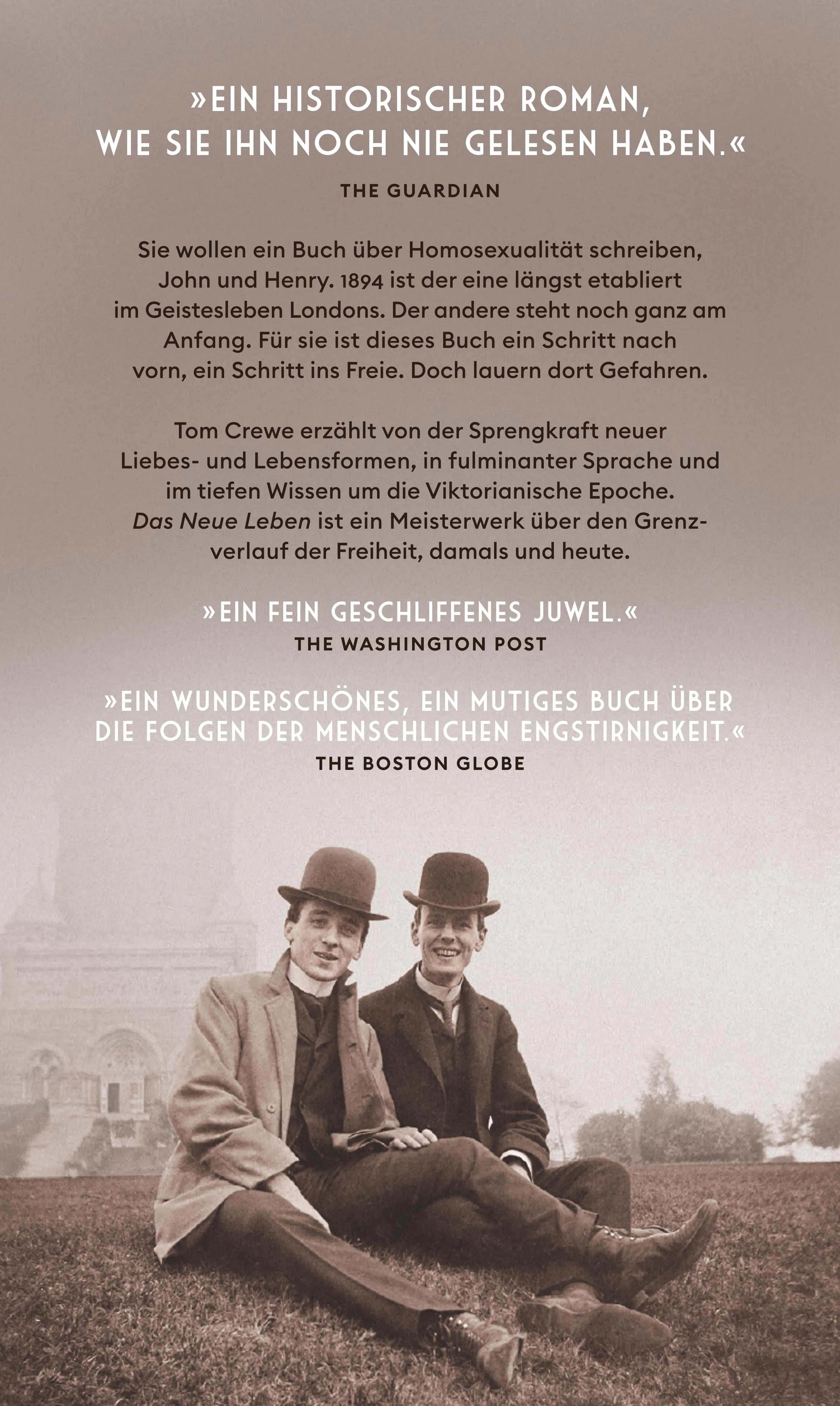 Buchrückseite von 'Das Neue Leben' mit Klappentext - Gebundene Ausgabe