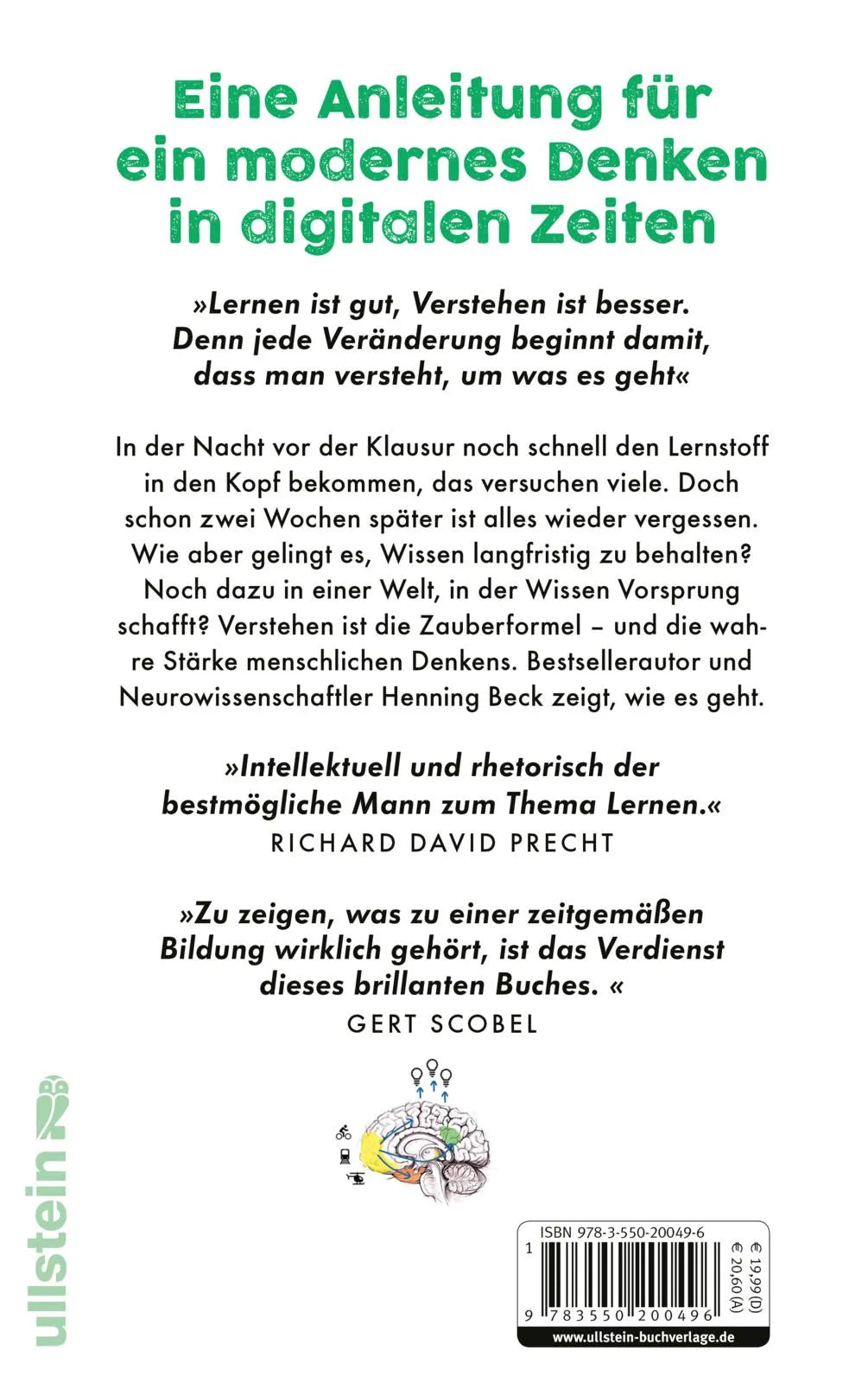 Buchrückseite von 'Das neue Lernen' mit Klappentext - Gebundene Ausgabe
