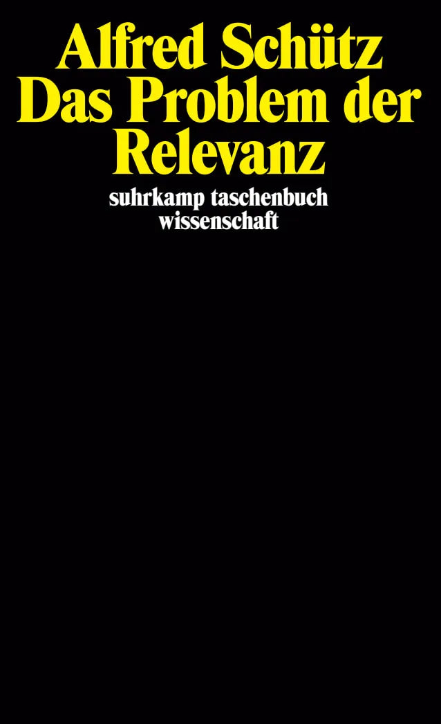 Buchcover von 'Das Problem der Relevanz' - Taschenbuch von Alfred Schütz