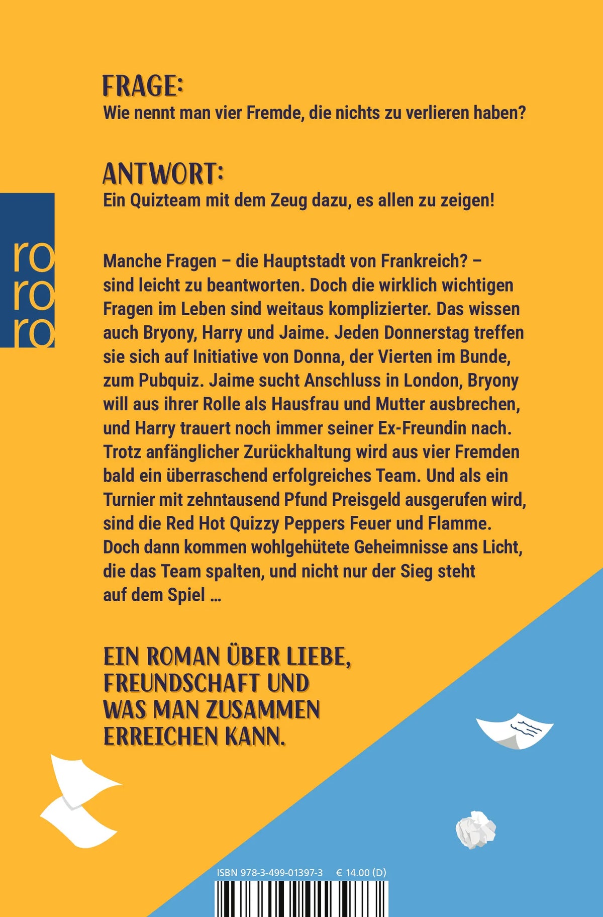 Rückseite: Das Pubquiz für einsame Herzen (Taschenbuch)