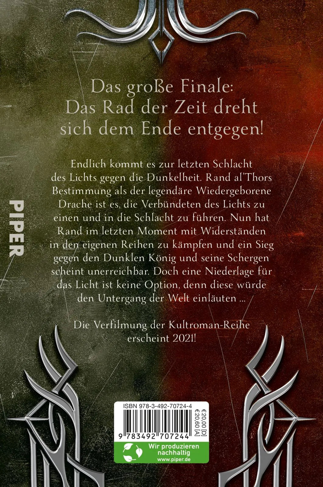 Buchrückseite von 'Das Rad der Zeit 14' mit Klappentext - Paperback