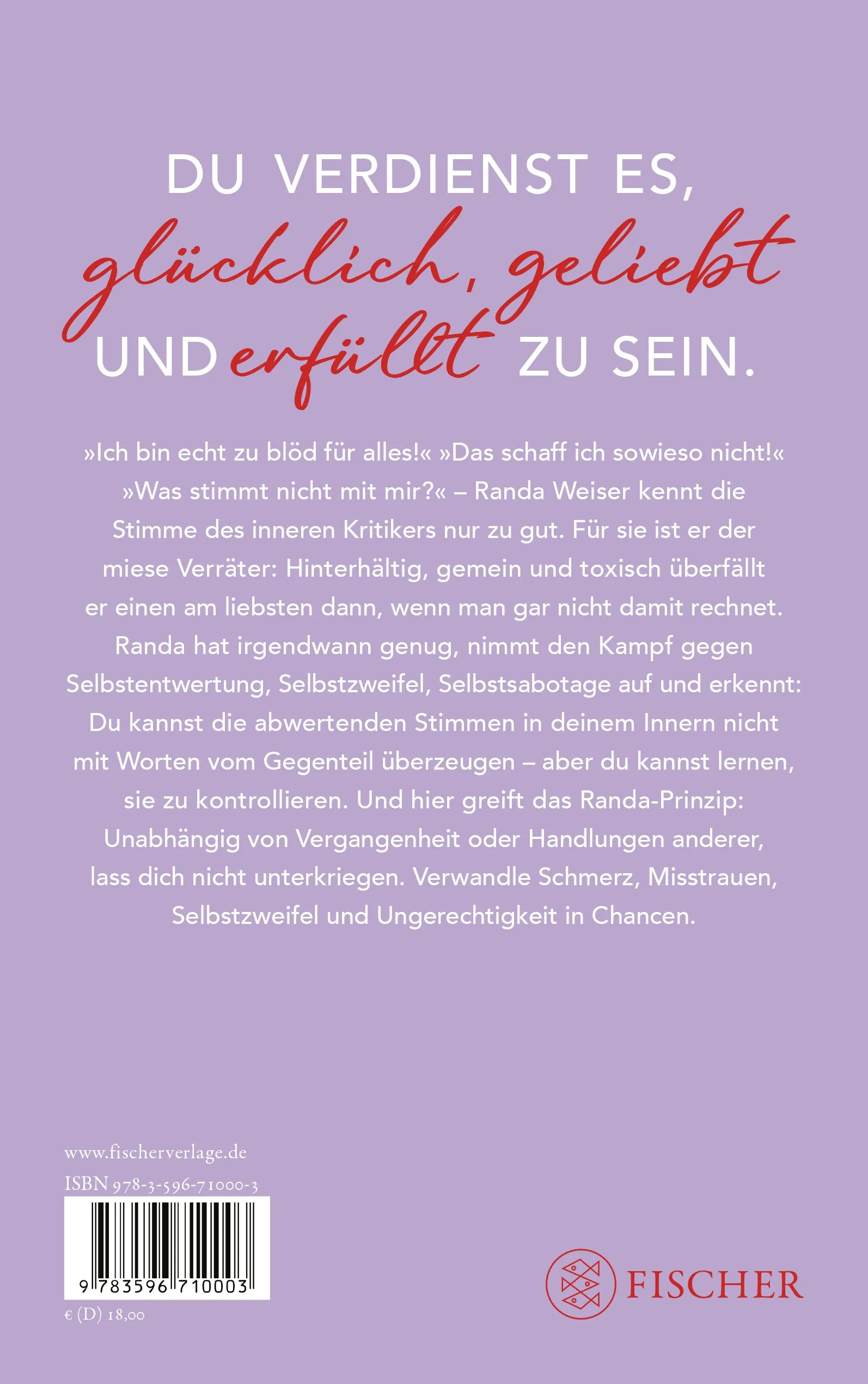 Buchrückseite von 'Das Randa-Prinzip' mit Klappentext - Paperback