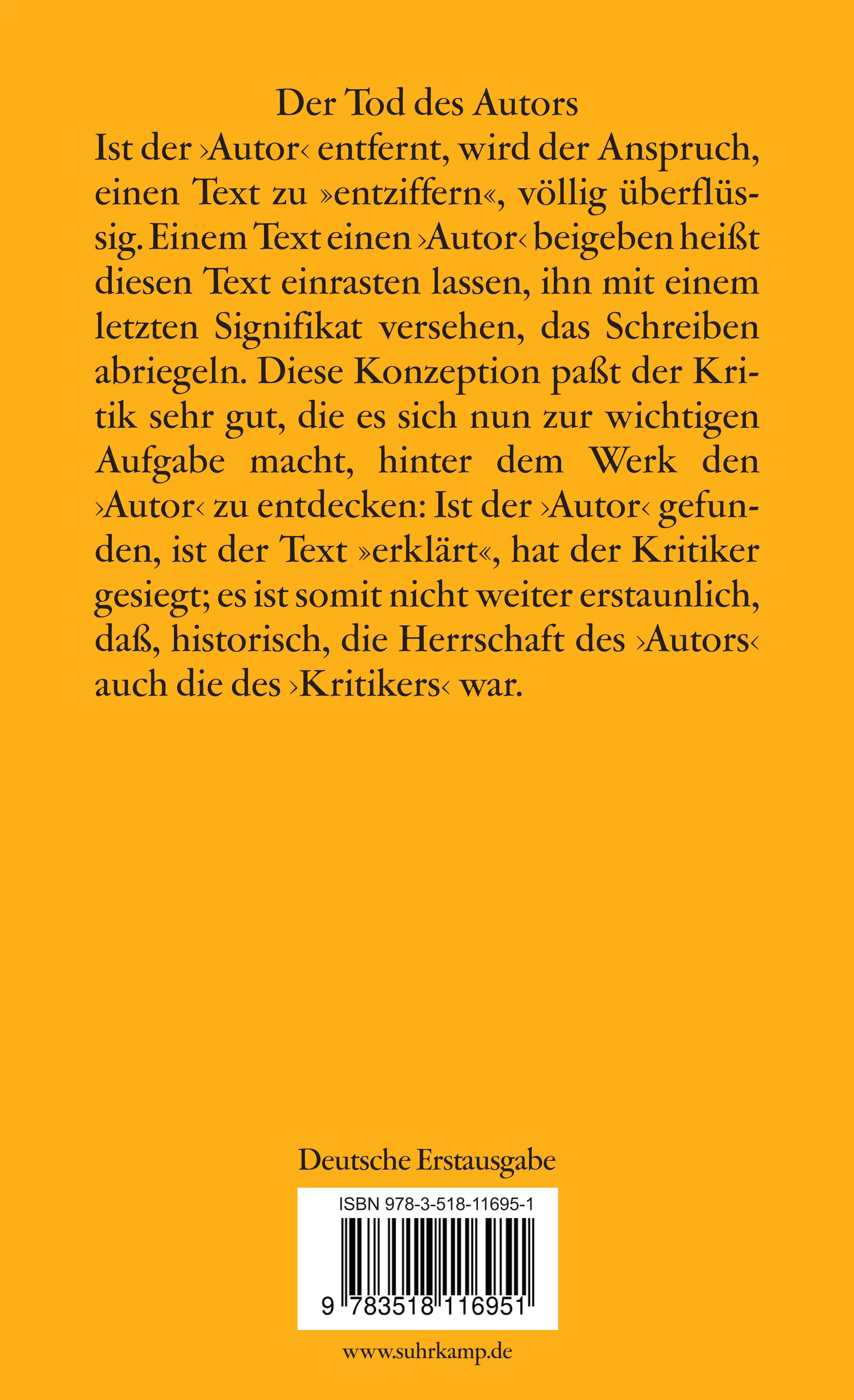 Buchrückseite von 'Das Rauschen der Sprache' mit Klappentext - Taschenbuch