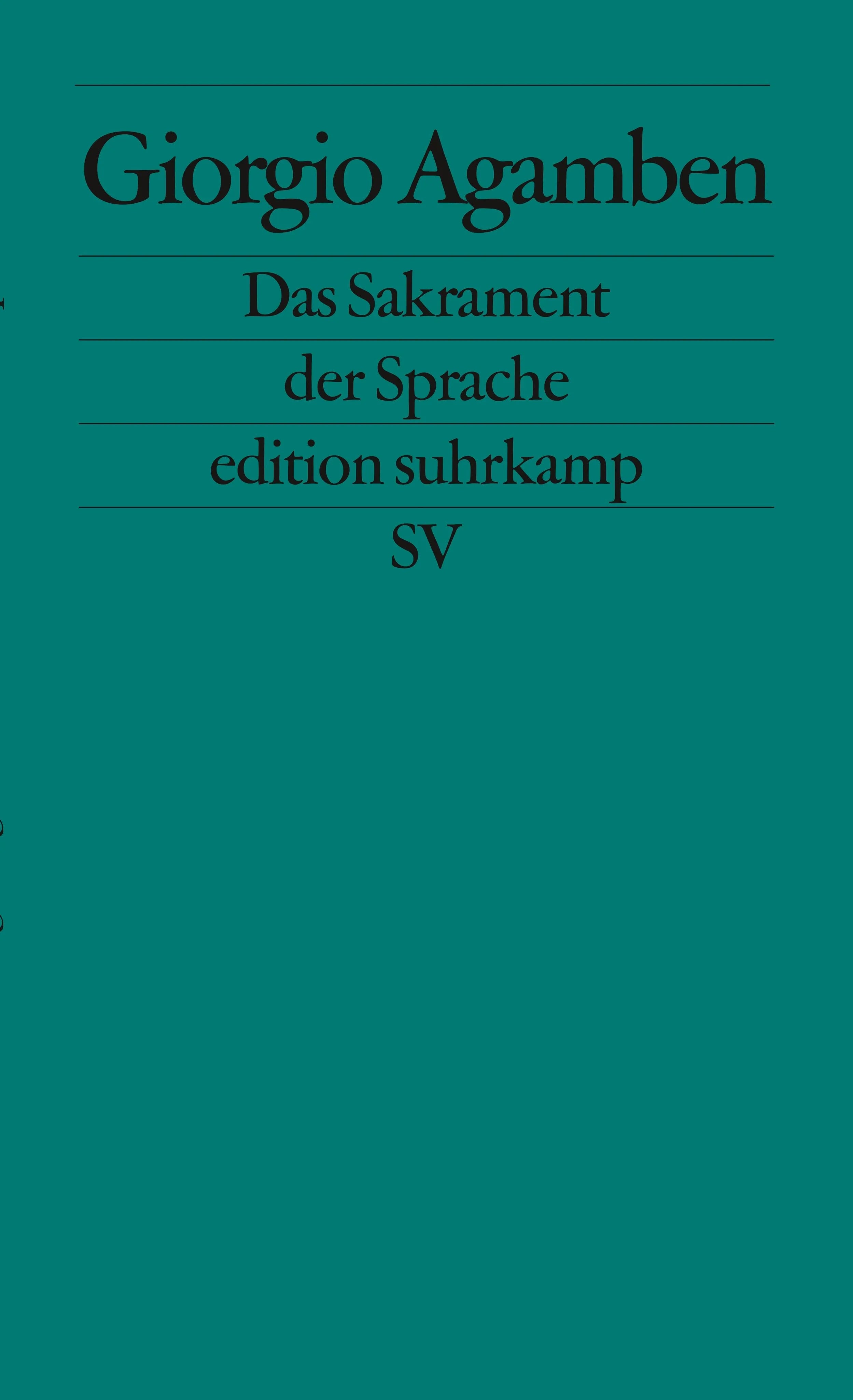 Buchcover von 'Das Sakrament der Sprache' - Taschenbuch von Giorgio Agamben