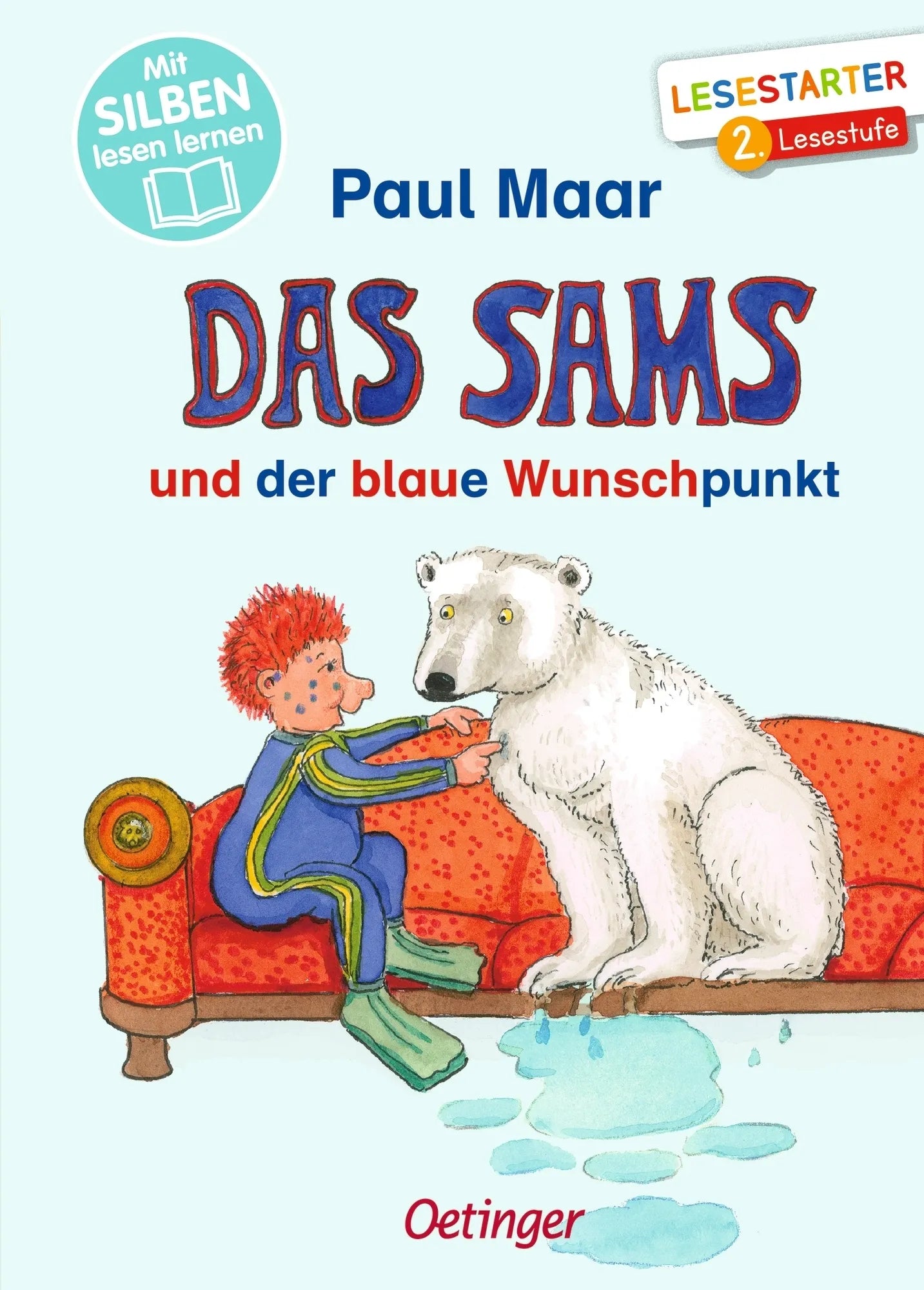 Buchcover von 'Das Sams und der blaue Wunschpunkt' - Gebundene Ausgabe von Paul Maar