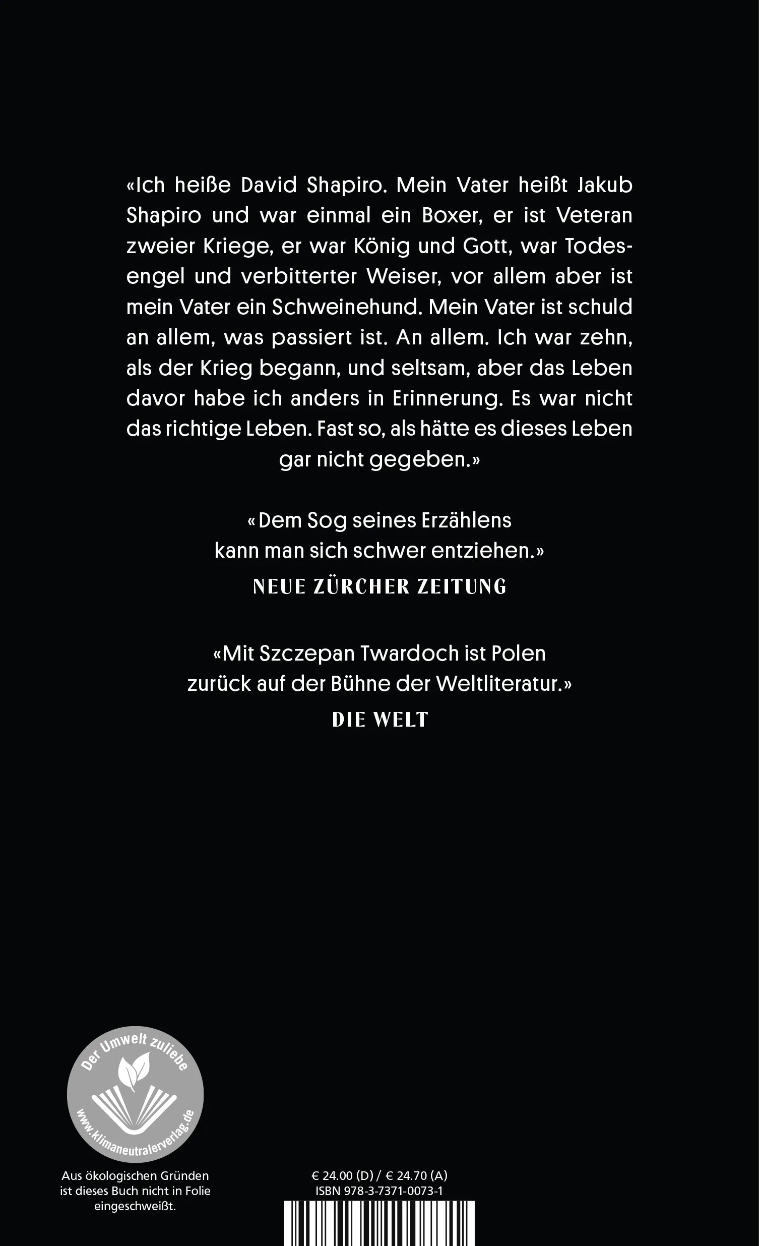 Buchrückseite von 'Das schwarze Königreich' mit Klappentext - Gebundene Ausgabe
