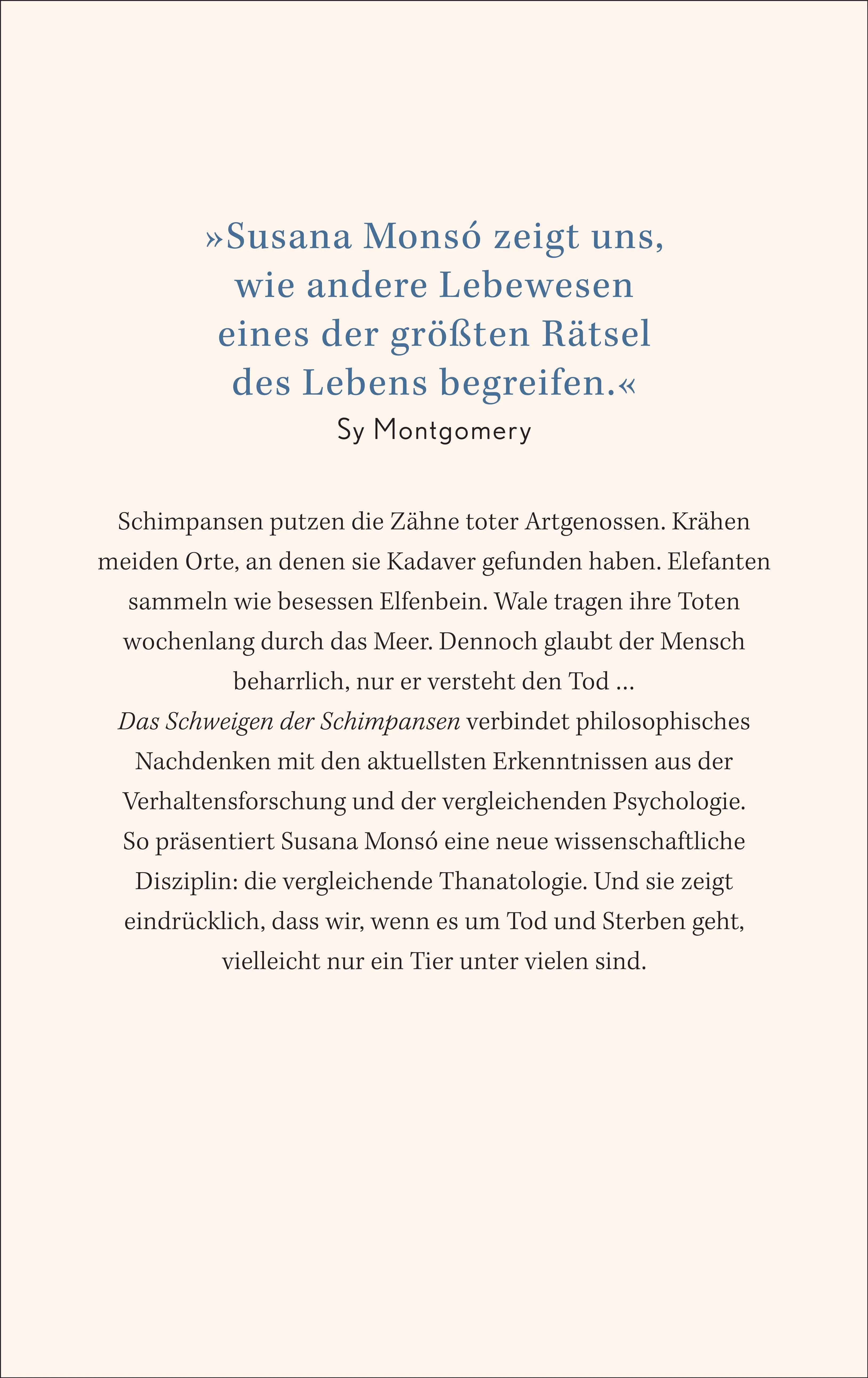 Rückseite: Das Schweigen der Schimpansen (Hardcover)