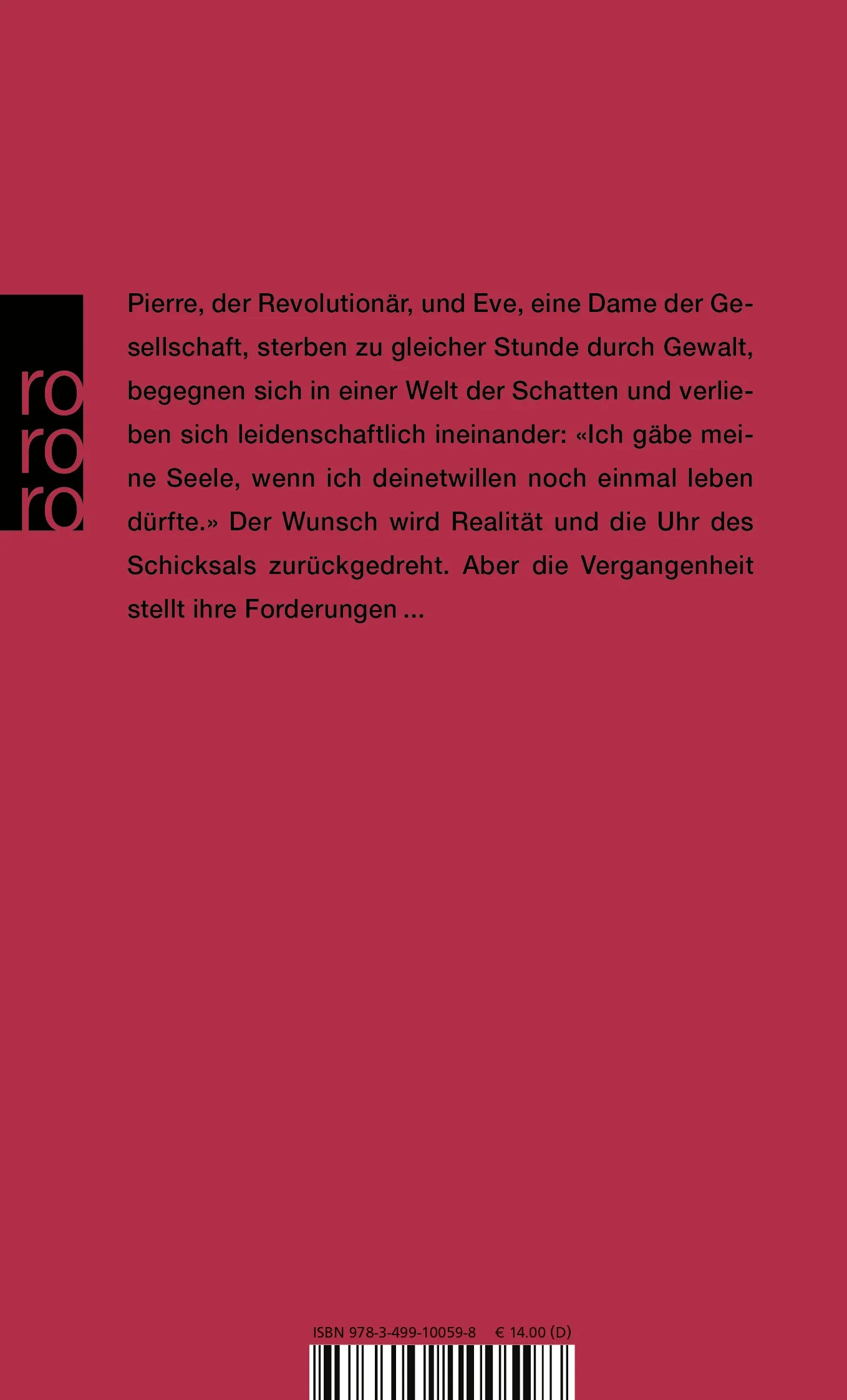 Buchrückseite von 'Das Spiel ist aus' mit Klappentext - Taschenbuch