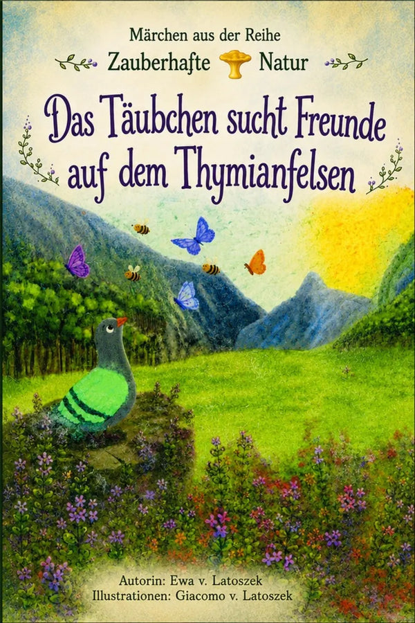 Das Täubchen sucht Freunde auf dem Thymianfelsen