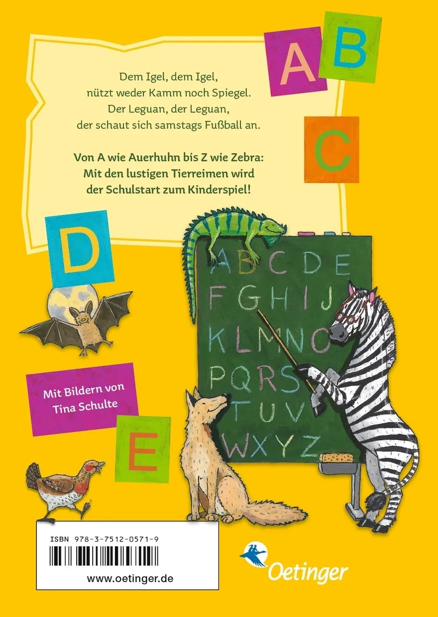 Buchrückseite von 'Das Tier-ABC' mit Klappentext - Gebundene Ausgabe