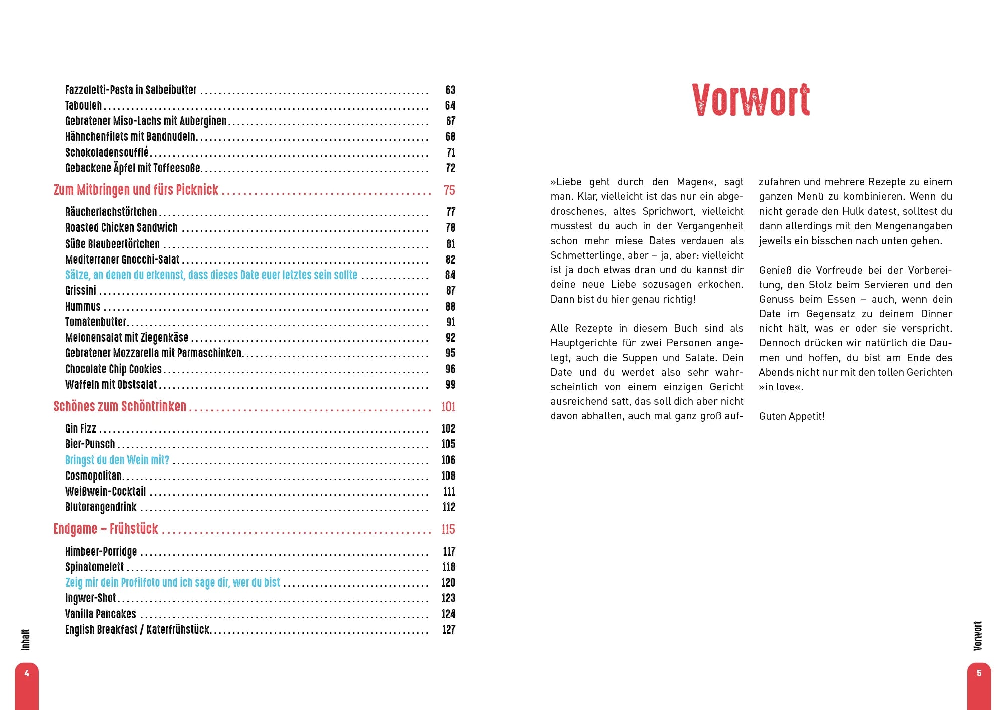 Innenansicht von 'Das ultimative Dating-Kochbuch' - Taschenbuch
