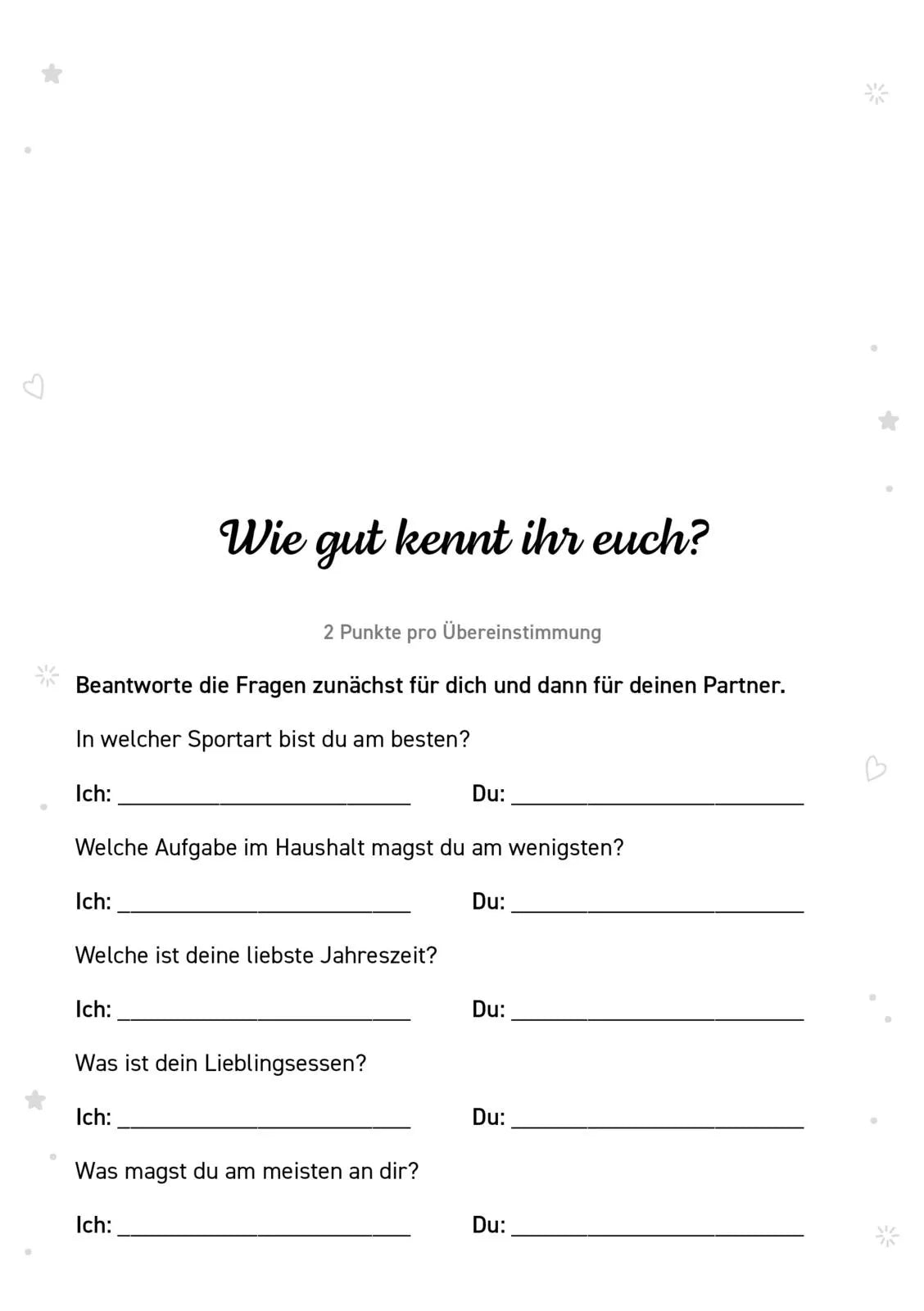 Innenansicht von 'Das ultimative Duell für Paare' - Taschenbuch